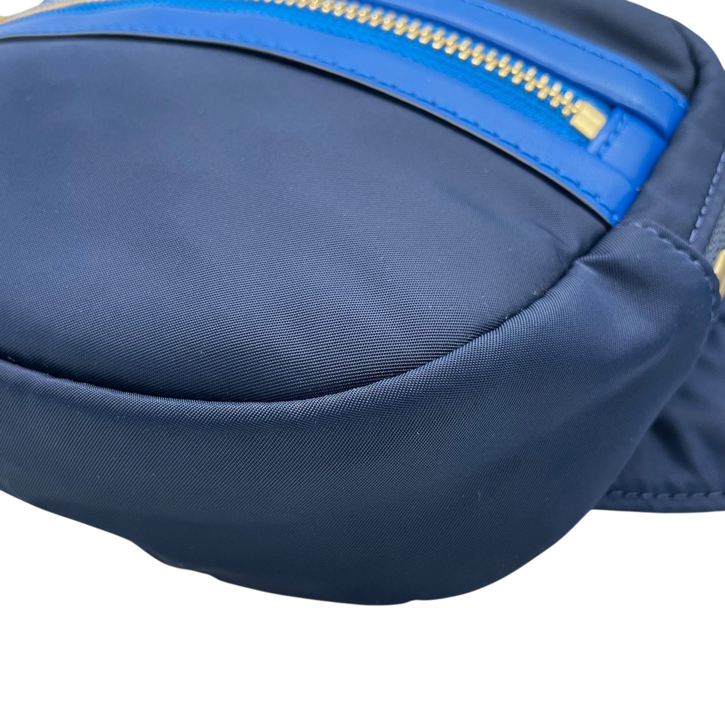 未使用級 美品 トリーバーチ TORY BURCH ボディバッグ ウエストポーチ ショルダーバッグ ネイビー 紺 ブルー 青ナイロン レザー コンビ B1
