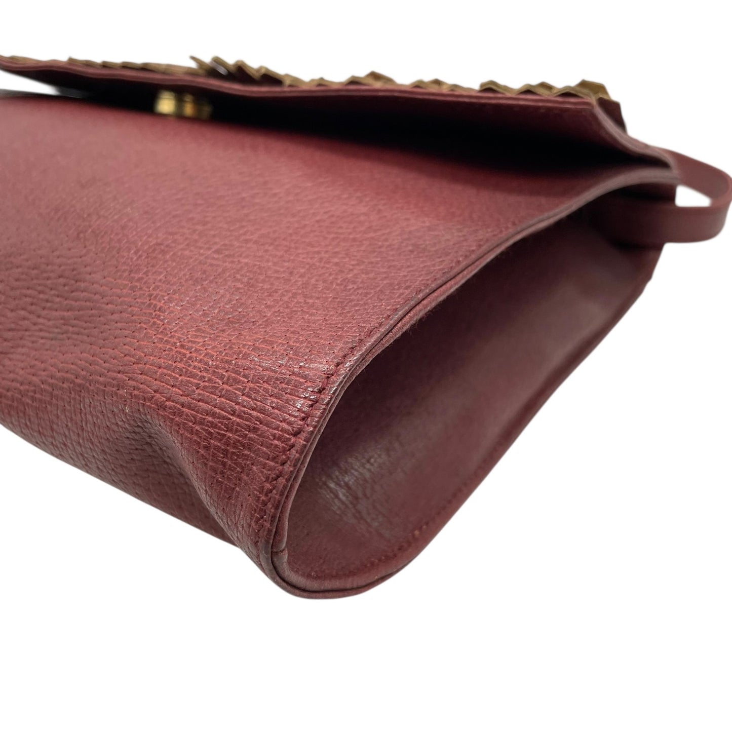 ヴァレンティノ ガラヴァーニ VALENTINO GARAVANI ショルダーバッグ メッセンジャーバッグ レッド ボルドー ワインレッド レザー フリンジ レディース S80