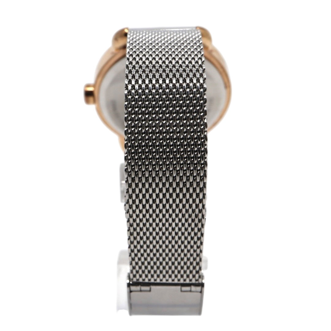 美品 電池交換済 コーチ 腕時計 CA.105.7.95.1319 レディース クオーツ シグネチャー柄文字盤 ピンクゴールド シルバー コンビカラー メッシュベルト エレガント フェミニン ドレスウォッチ クリーニング済み G3