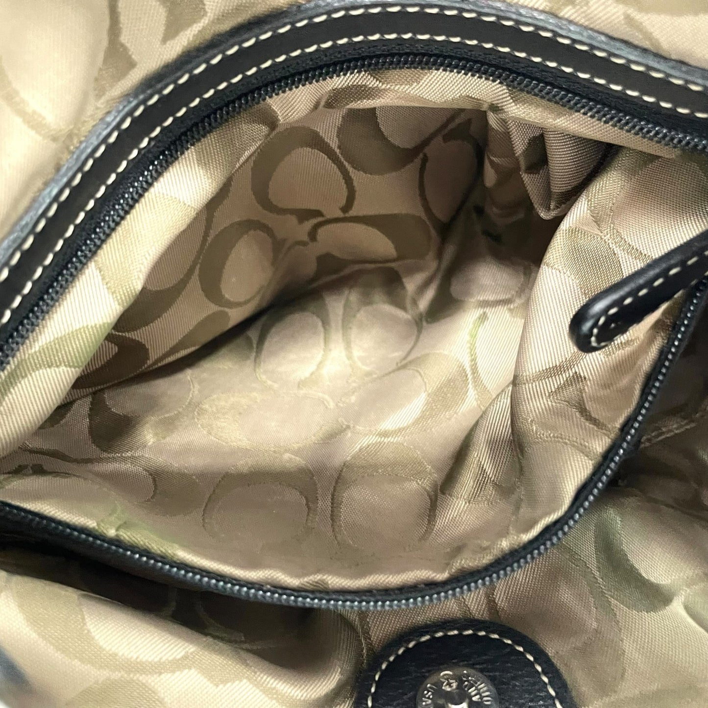 コーチ COACH ショルダーバッグ 9549 レザー 黒 ブラック シルバー金具 ホワイトステッチ 肩掛け 通勤 通学 E5