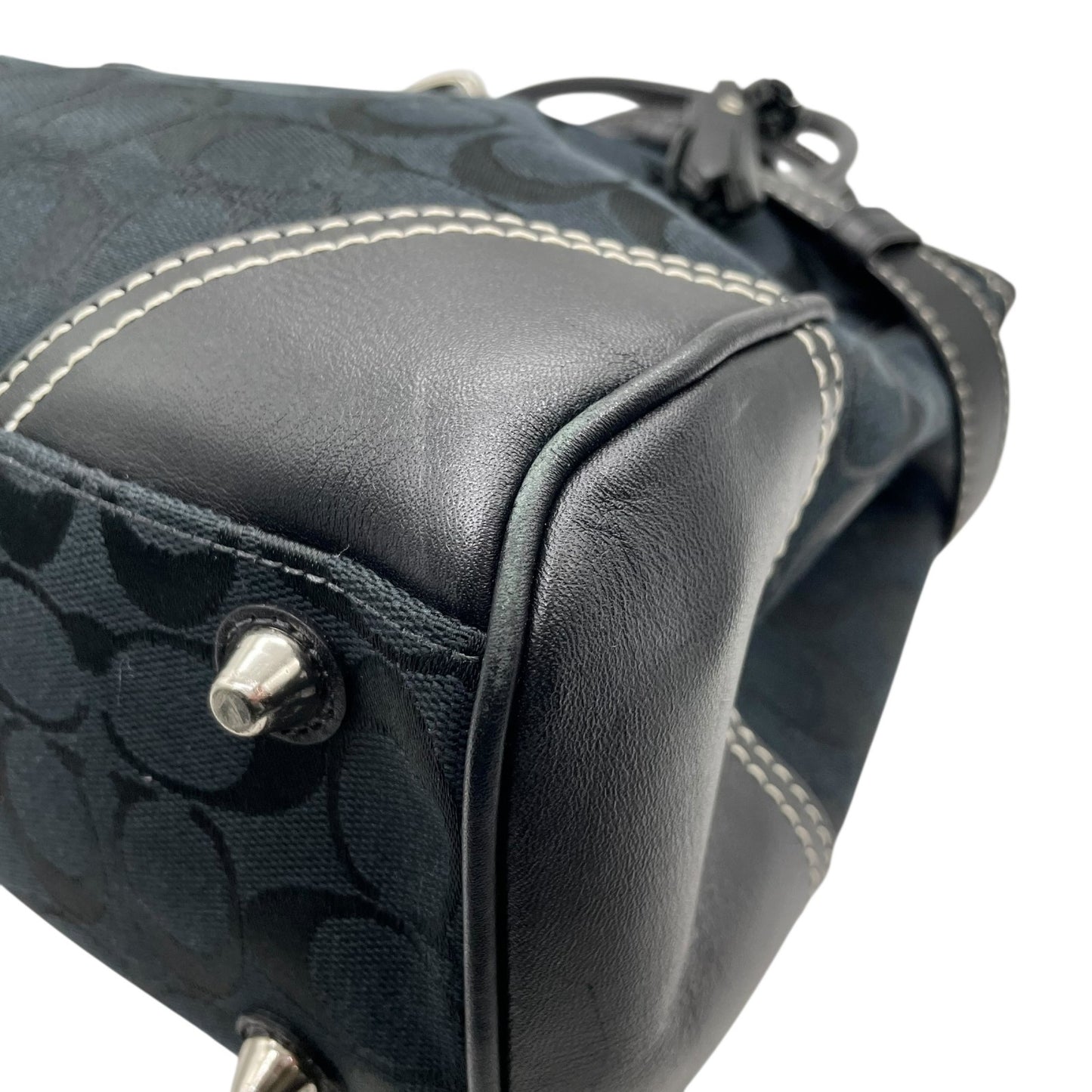 コーチ COACH トートバッグ シグネチャーF08K07 黒 ブラック 紺 ネイビー ジャガード レザー ホースビット A4対応 通勤 通学 U12