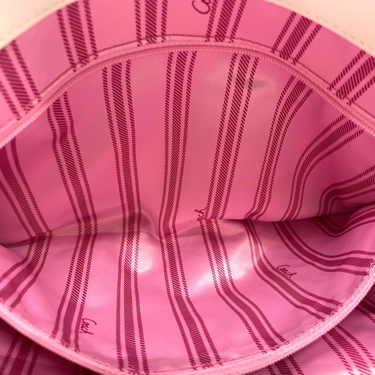 コーチ COACH トートバッグ 13160 ホワイト 白 レザー シルバー金具 ブラウン 茶色 チャーム付き A4対応 通勤 通学 S93