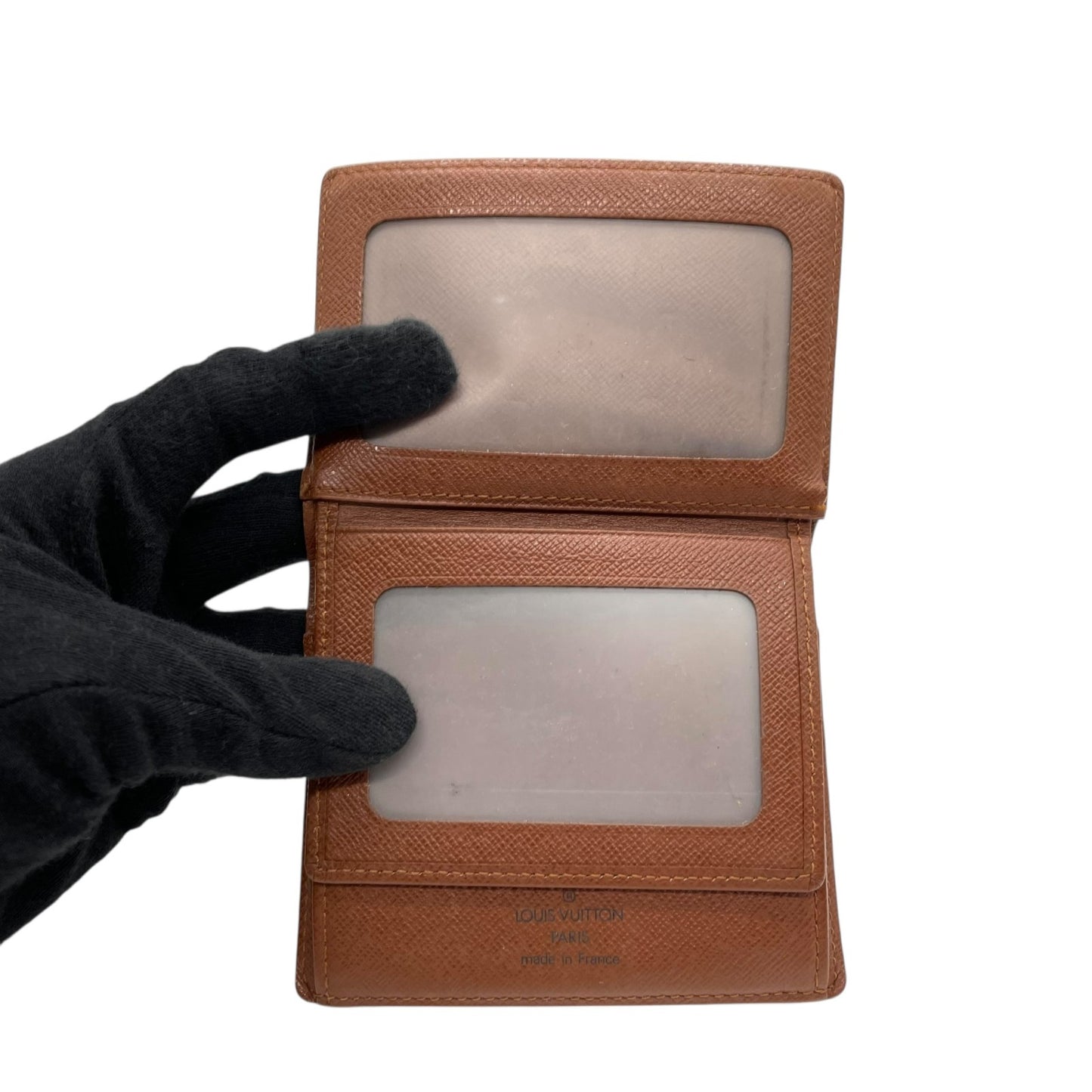 ルイ・ヴィトン Louis Vuitton ジャポン サンガプール M60530 モノグラムキャンバス 二つ折り カードケース パスケース 名刺入れ ブラウン PVC×レザー ゴールド金具 メンズ レディース M5