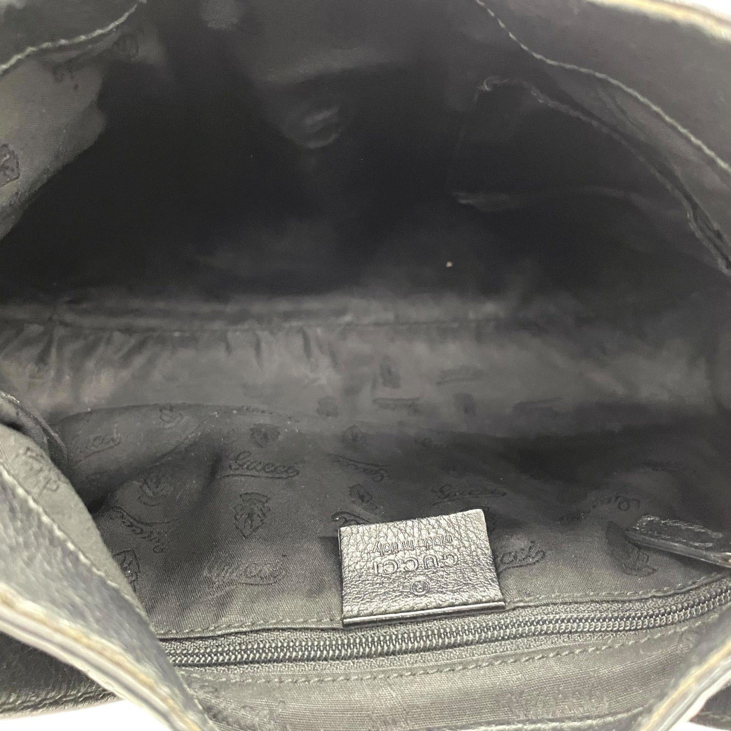 美品 グッチ GUCCI GG柄 グッチシマ レザー ホーボーバッグ ワンショルダー黒 ブラック ショルダーバッグ ロゴプレート ゴールド金具 ヴィンテージ レディース Z1