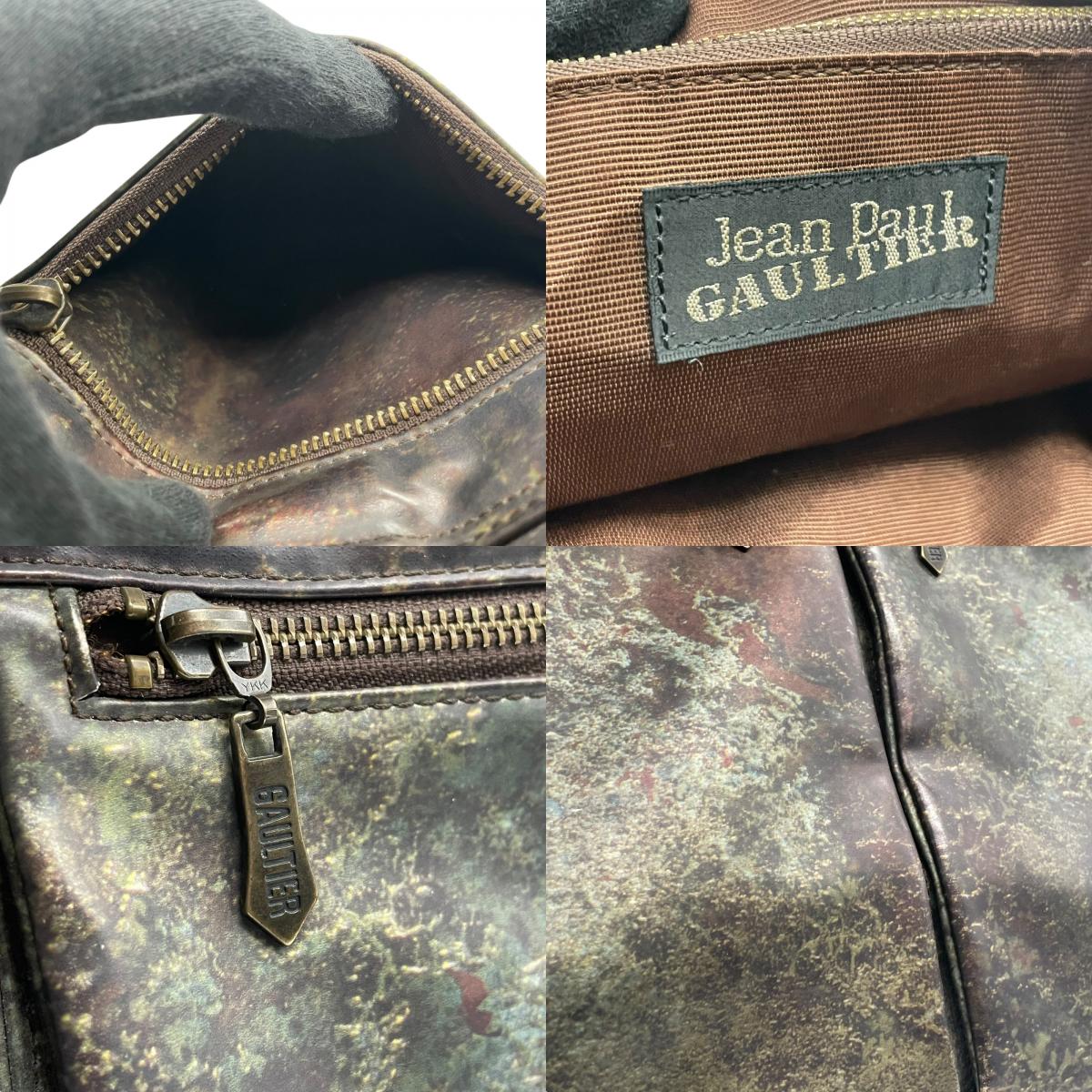 ジャンポールゴルチエ ビジネスバッグ 2WAY ショルダーバッグ Vサイバー 玉虫色 メタリック PVC レザー A4 PC収納可 廃盤 希少 メンズ レディース ユニセックス 通勤 通学 ブリーフケース ヴィンテージ 10