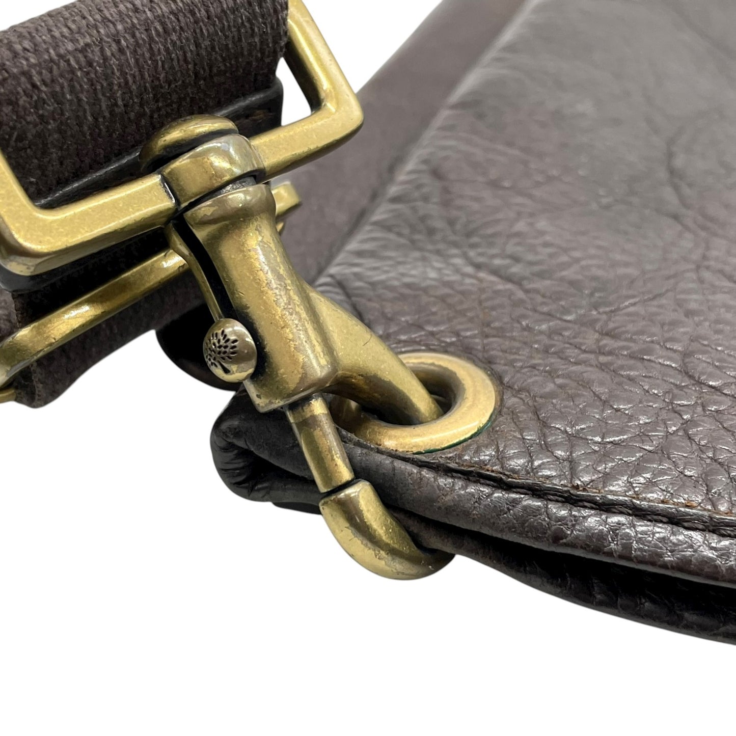 MULBERRY マルベリー ショルダーバッグ ダークブラウン レザー ターンロック ゴールド金具 k13