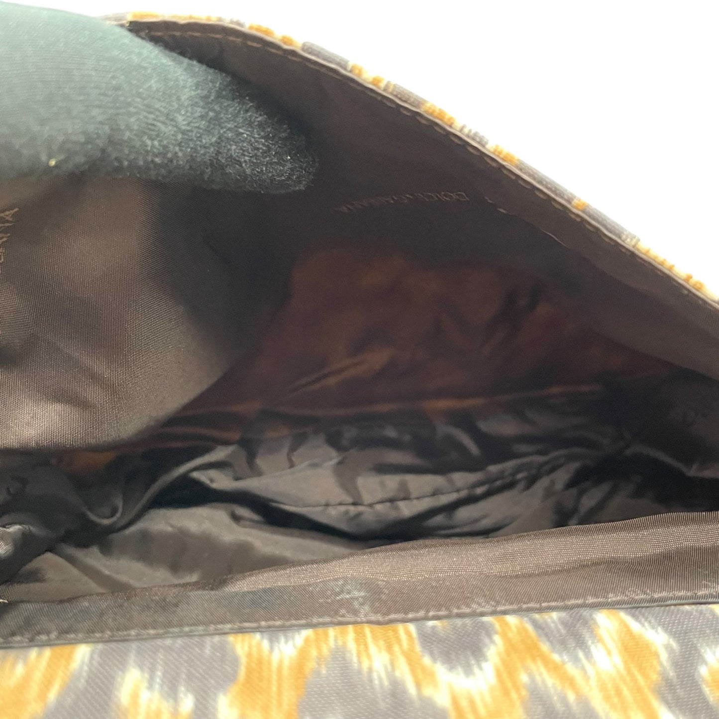 Authentic DOLCE&GABBANA Leopard Print Shoulder Bag Leather Canvas Brown Gold Hardware D&G Logo Flap Women's