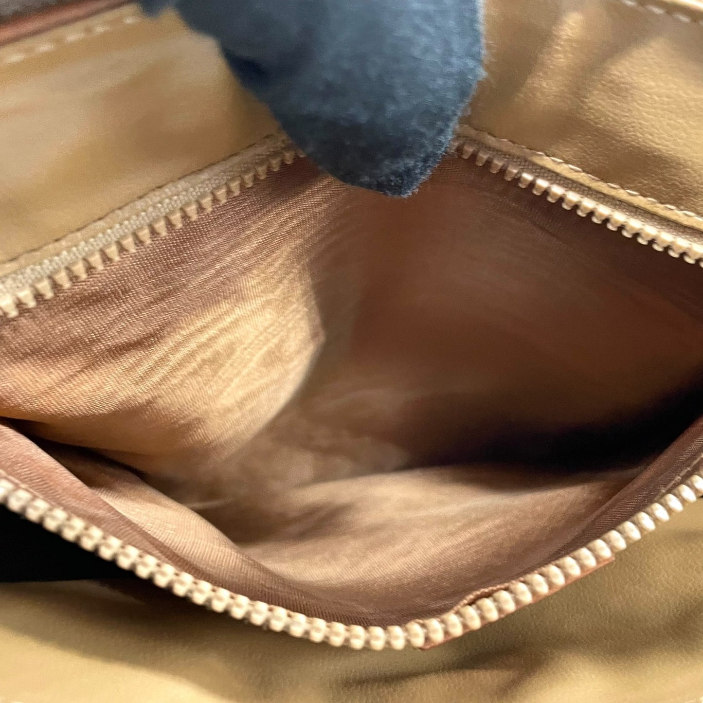 Authentic CELINE Macadam Handbag PVC Leather Vintage Beige Brown M06 Old Celine Gold Hardware Ladies