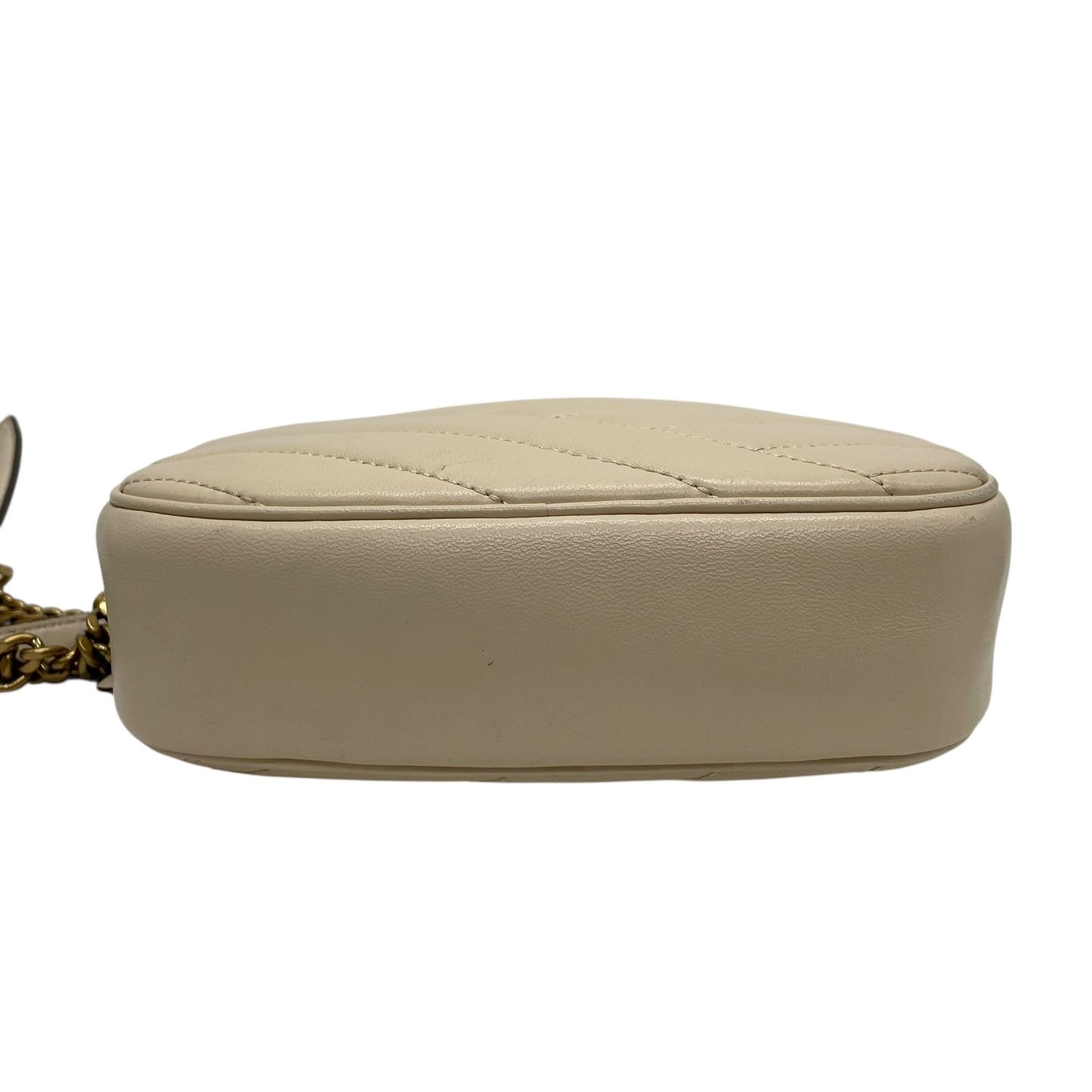 TORY BURCH トリーバーチ キラ カメラバッグ ショルダーバッグ アイボリー ベージュ レザー ゴールド金具 キルティング ロゴ チェーン レディース K9