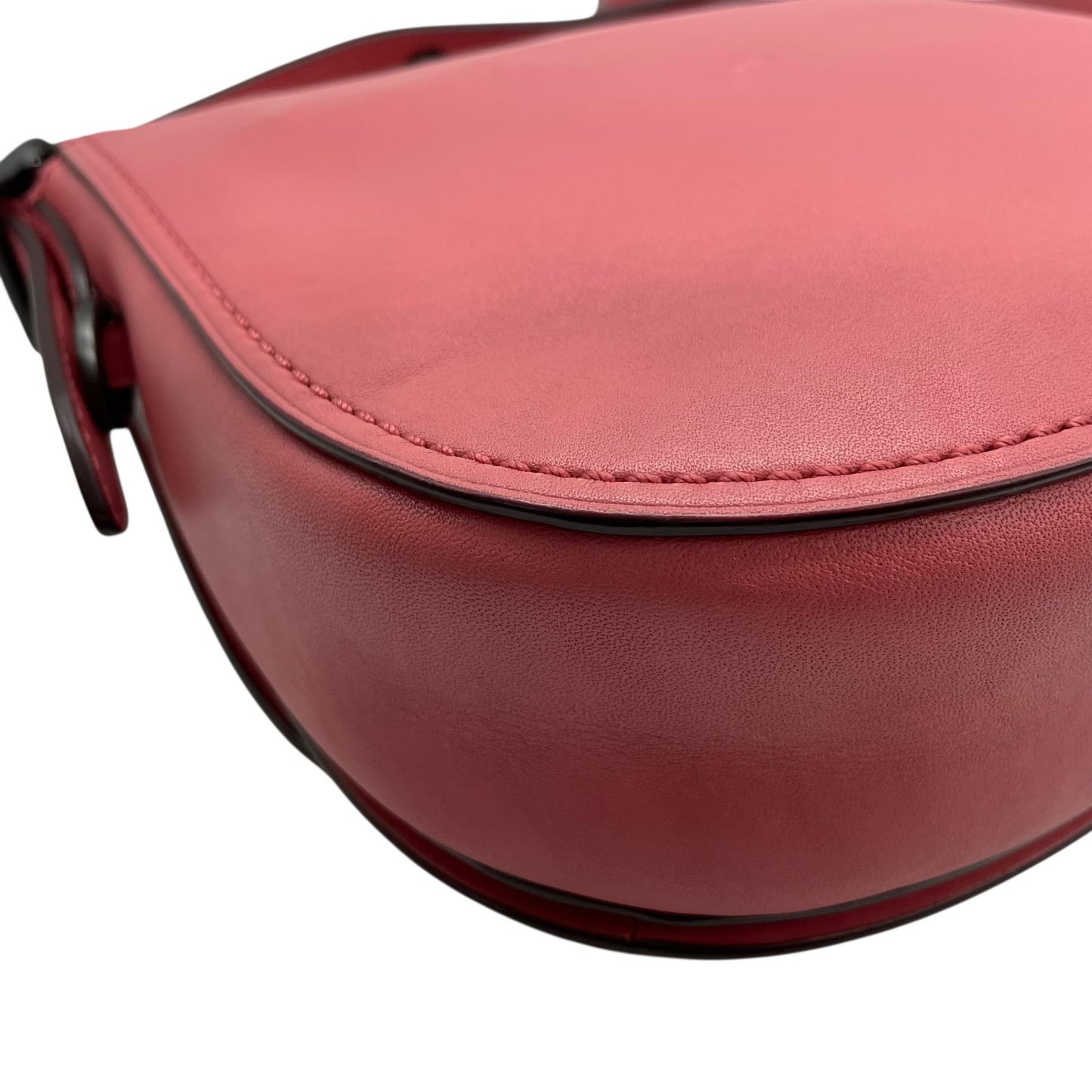 美品 COACH コーチ ショルダーバッグ サドルバッグ グラブタン レザー ピンク ブラック金具 SD-20115 斜め掛け可 フラップ開閉 レディース K4