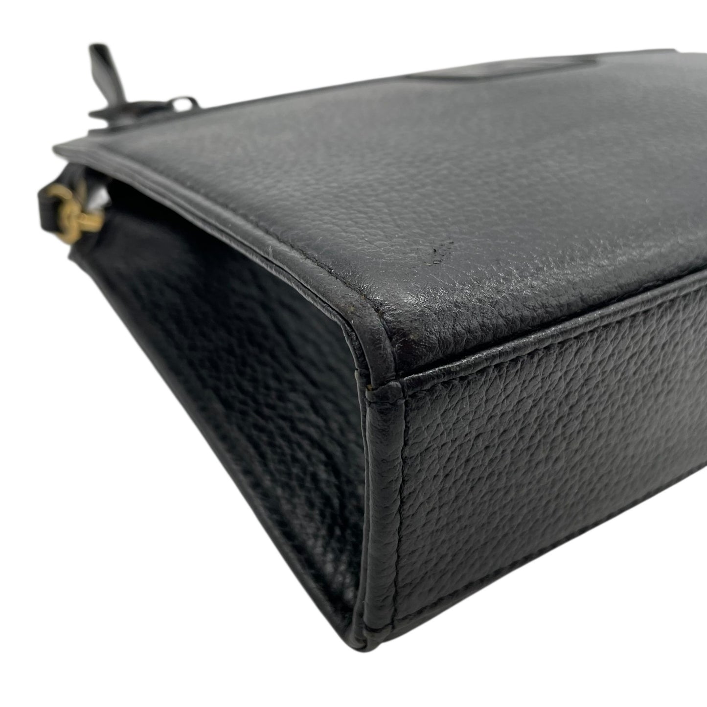 Authentic BURBERRY Black Leather Clutch Bag Nova Check Interior Horse Logo