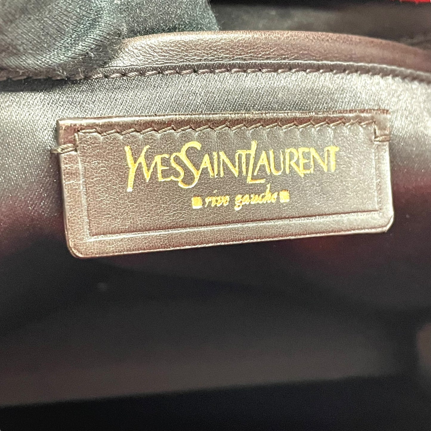 Authentic YVES SAINT LAURENT Downtown Patent Leather Red Enamel Vintage Tote Bag Large Capacity Women