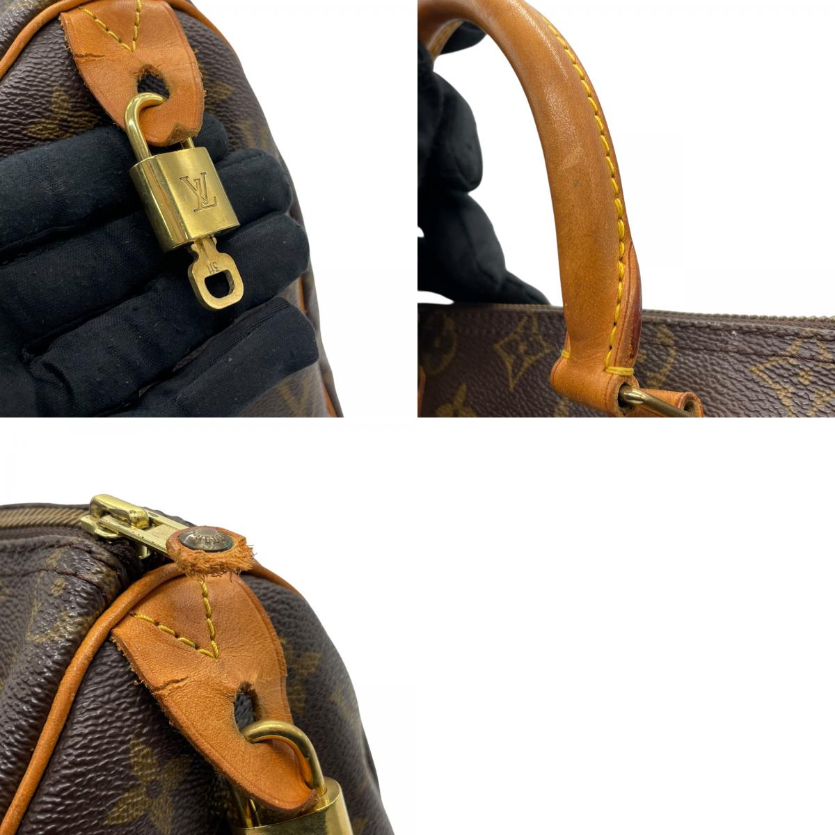 Authentic Louis Vuitton Speedy 25 Monogram Mini Boston Bag Brown Leather M41109