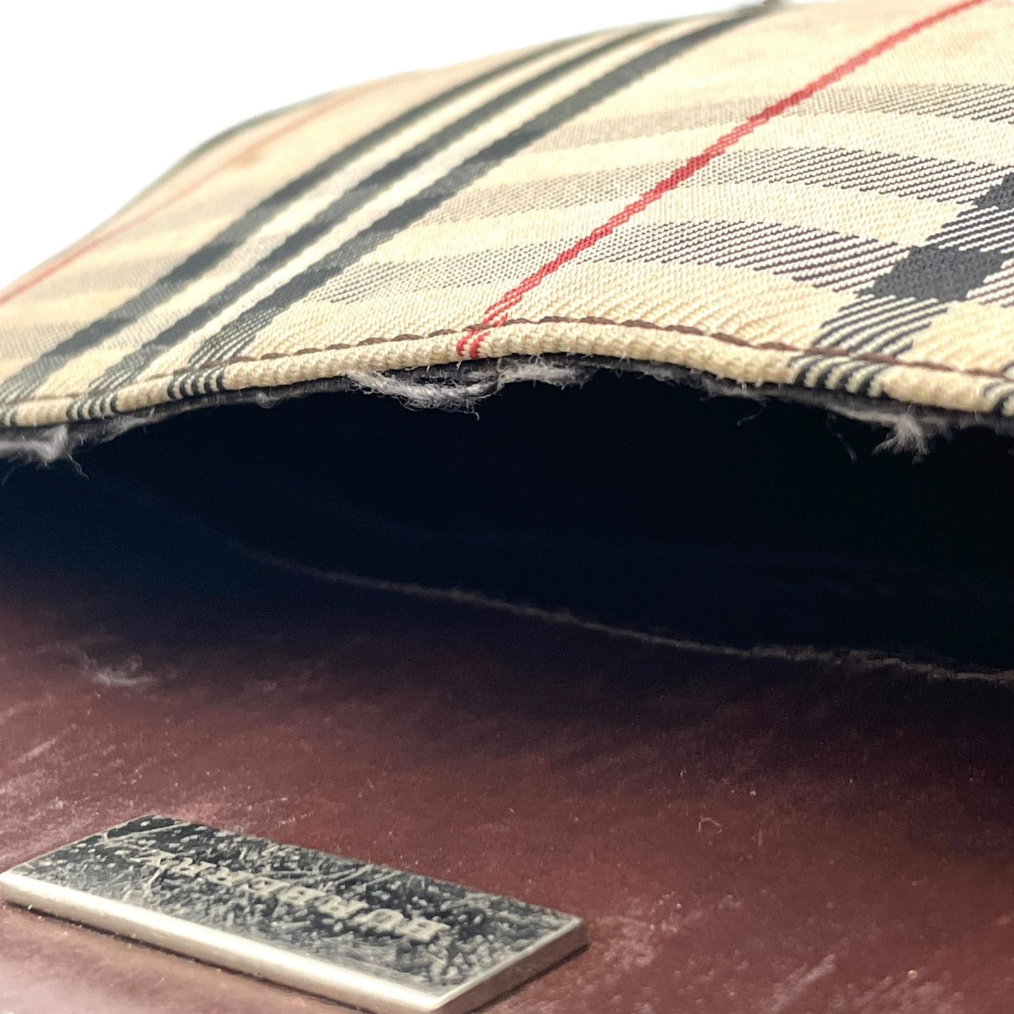 BURBERRY バーバリー ノバチェック ショルダーバッグ キャンバス レザー ベージュ 茶 ブラウン シルバー金具 ロゴプレート チェック柄 斜め掛け 肩掛け レディース C6