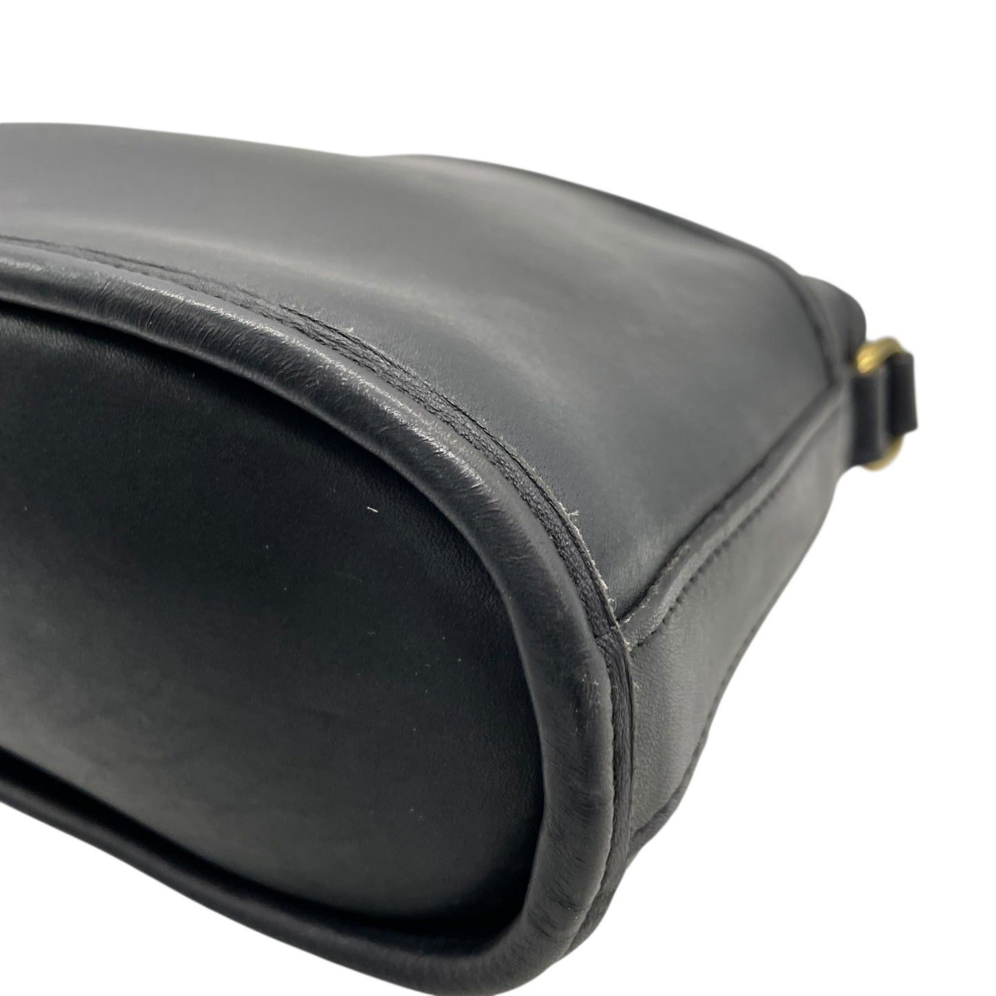 希少 COACH オールドコーチ ヴィンテージ ショルダーバッグ 黒 ブラック 本革 グラブタンレザー USA製 斜め掛け クロスボディ ゴールド金具 9976 レディース U10