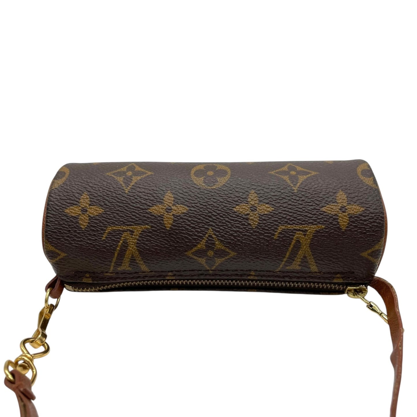 美品 ルイヴィトン モノグラム パピヨン用 ミニポーチ モノグラムキャンバス×レザー ゴールド金具 正規品 D2