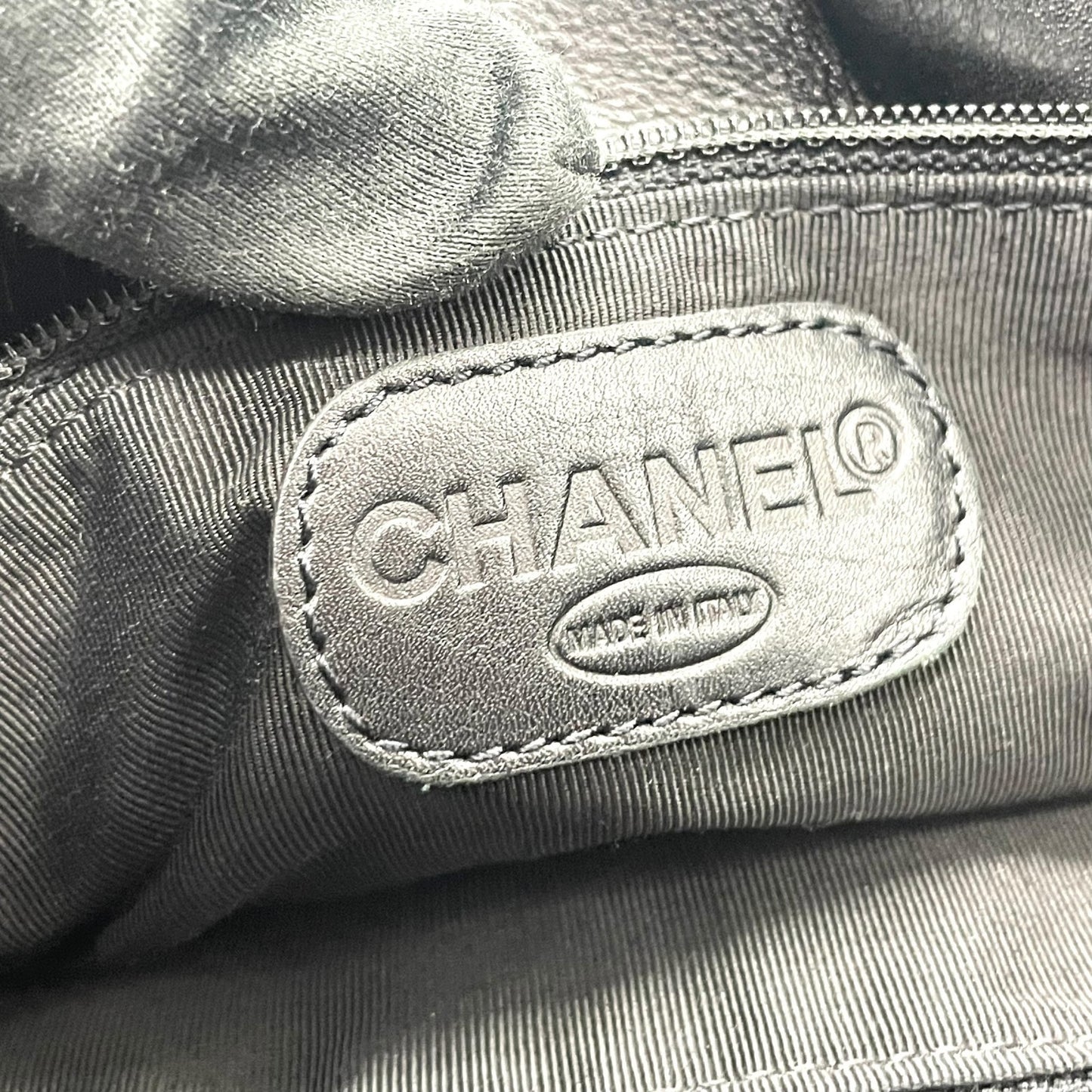 CHANEL シャネル トートバッグ ブラック 黒 カーフレザー 本革 ココマーク ターンロック ハンドバッグ 大容量 ヴィンテージ シール有 正規品 C