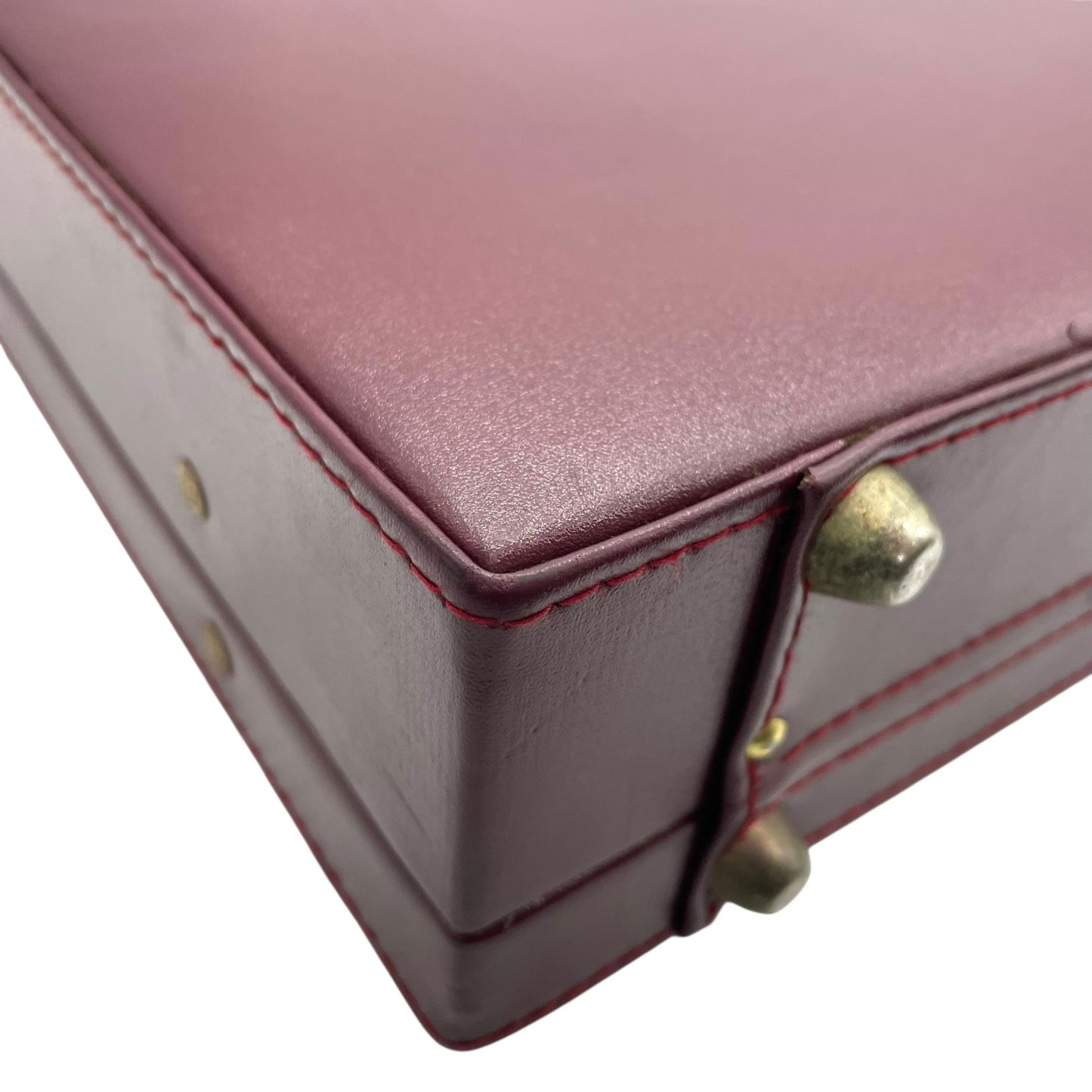 Cartier カルティエ アタッシュケース トランクケース ボルドー レザー ビジネスバッグ ゴールド金具 ヴィンテージ ビジネスバッグ 書類鞄 メンズ レディース A