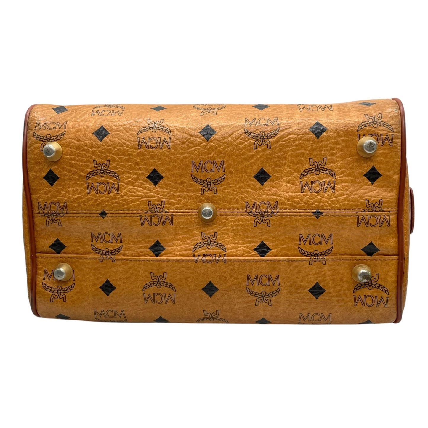 MCM エムシーエム ヴィセトス柄 ボストンバッグ 2WAY ハンドバッグ ショルダーバッグ レザー ブラウン 茶色 ヴィンテージ C