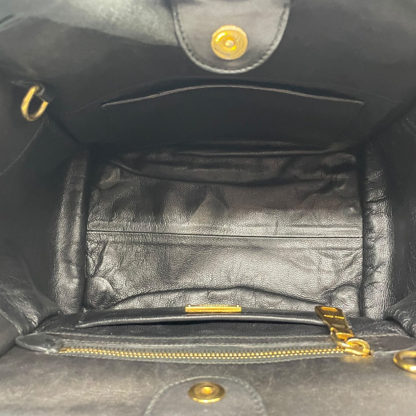 美品 miu miu ミュウミュウ トートバッグ ハンドバッグ バイカラー バイカー ナッパ ゴールド金具 レディース レザー 本革 A1