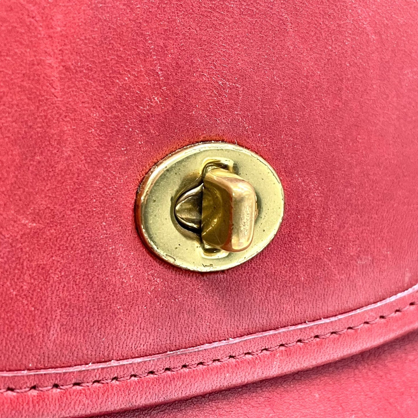 希少 COACH コーチ ショルダーバッグ ターンロック レザー 2WAY ハンドバッグ レッド 赤 S90 オールドコーチ グラブタンレザー vintage