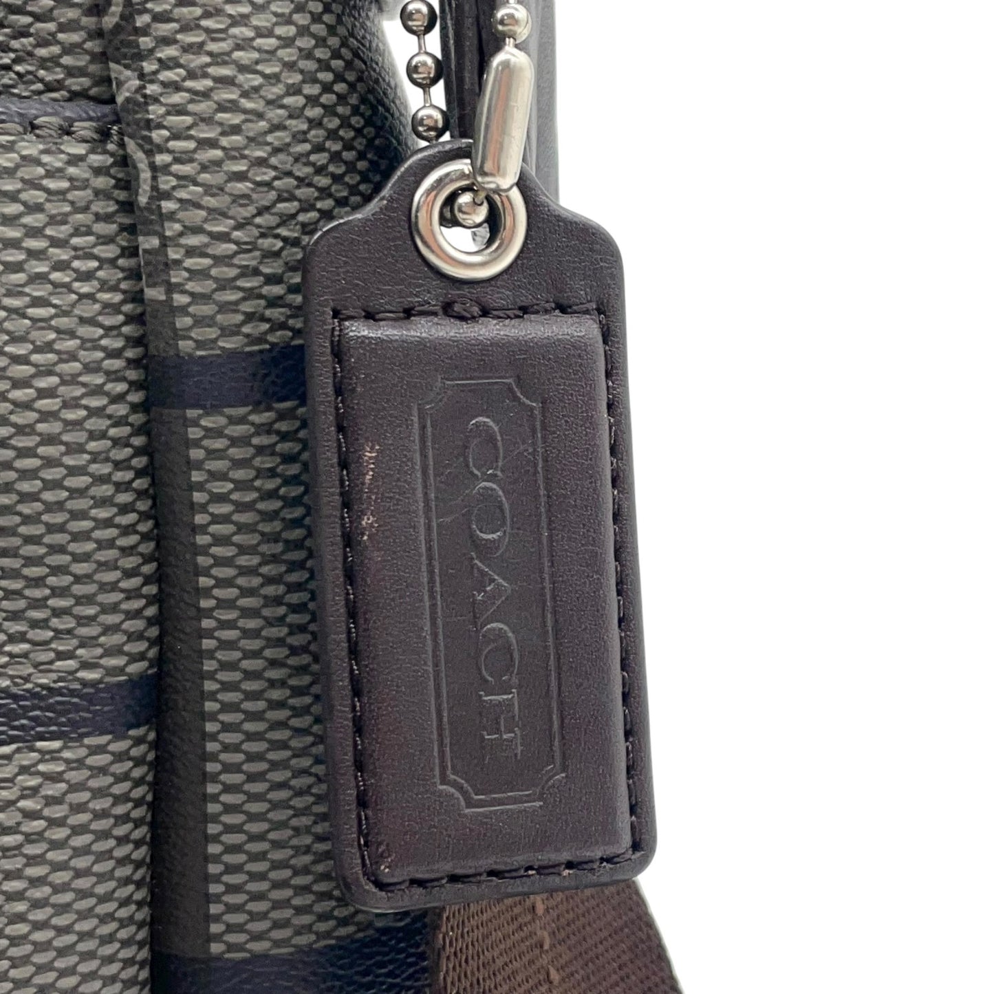 コーチ COACH メッセンジャーバッグ ショルダーバッグ チェック柄 グレー 黒 ブラック A4収納可 ヴィンテージ U2