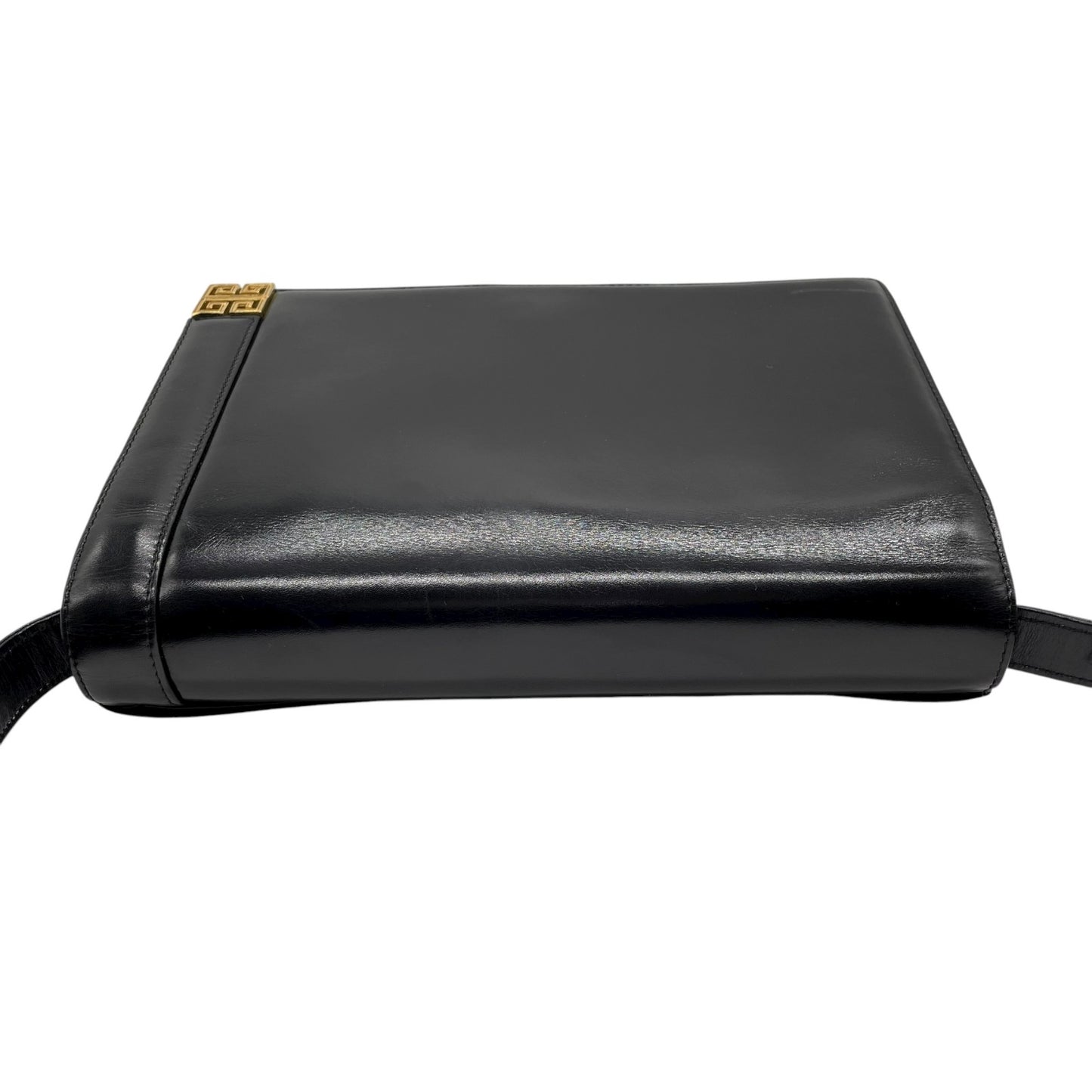 ジバンシィ GIVENCHY ジバンシー ショルダーバッグ レザー 黒 ブラック ゴールド金具 ロゴ ヴィンテージ C5