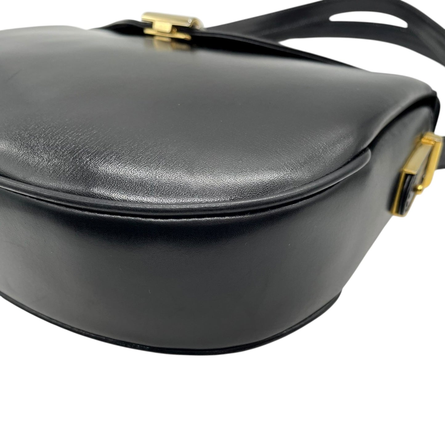 美品 バリー BALLY ショルダーバッグ ワンショルダー ハンドバッグ 2WAY レザー 黒 ブラック 金金具 ゴールド金具 トライアングルロゴ フラップ ヴィンテージ D4