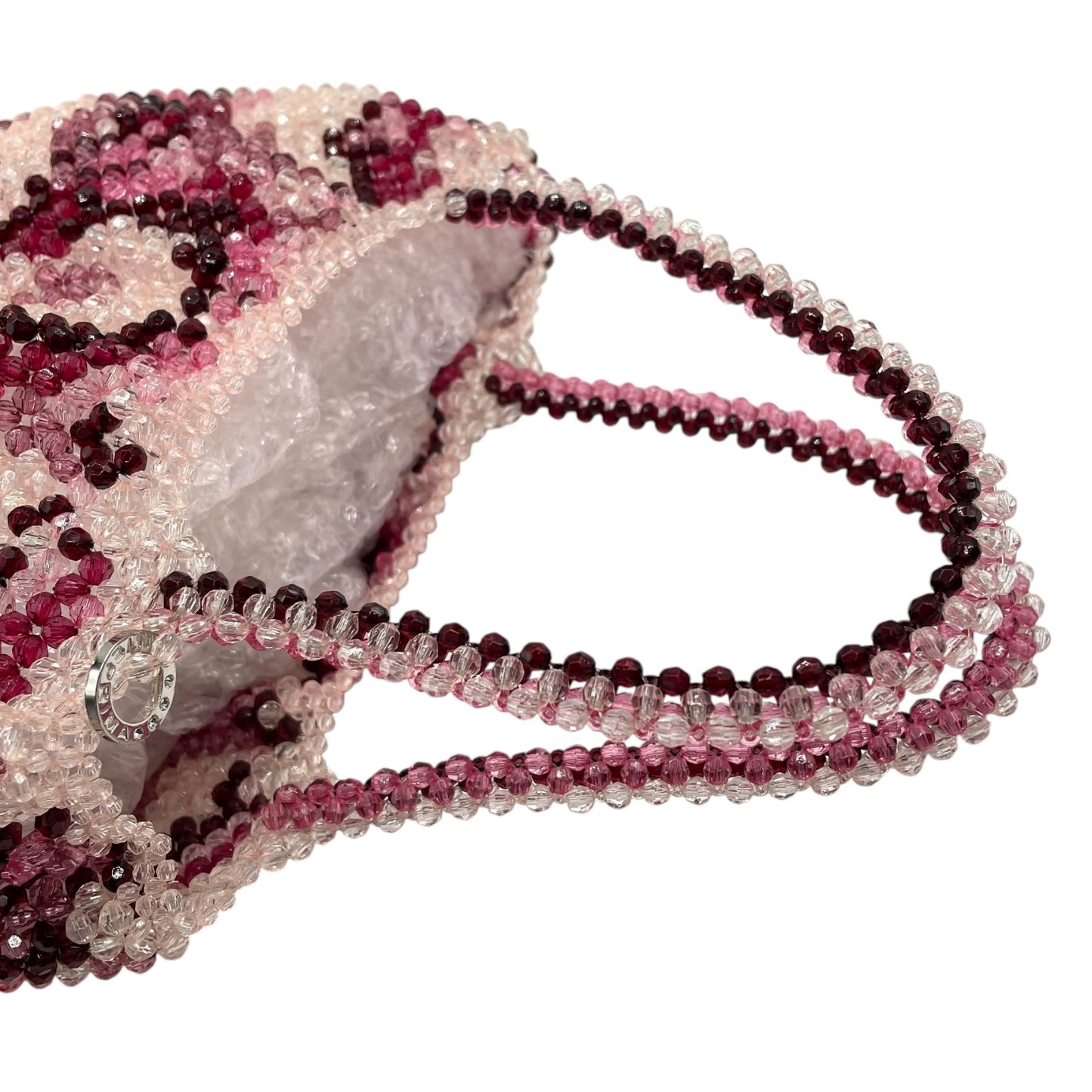 極美品 アンテプリマ ANTEPRIMA ワイヤーバッグ ビーズ ハンドバッグ ピンク系 グラデーション フラワー 花柄 クリスタル レディース U4