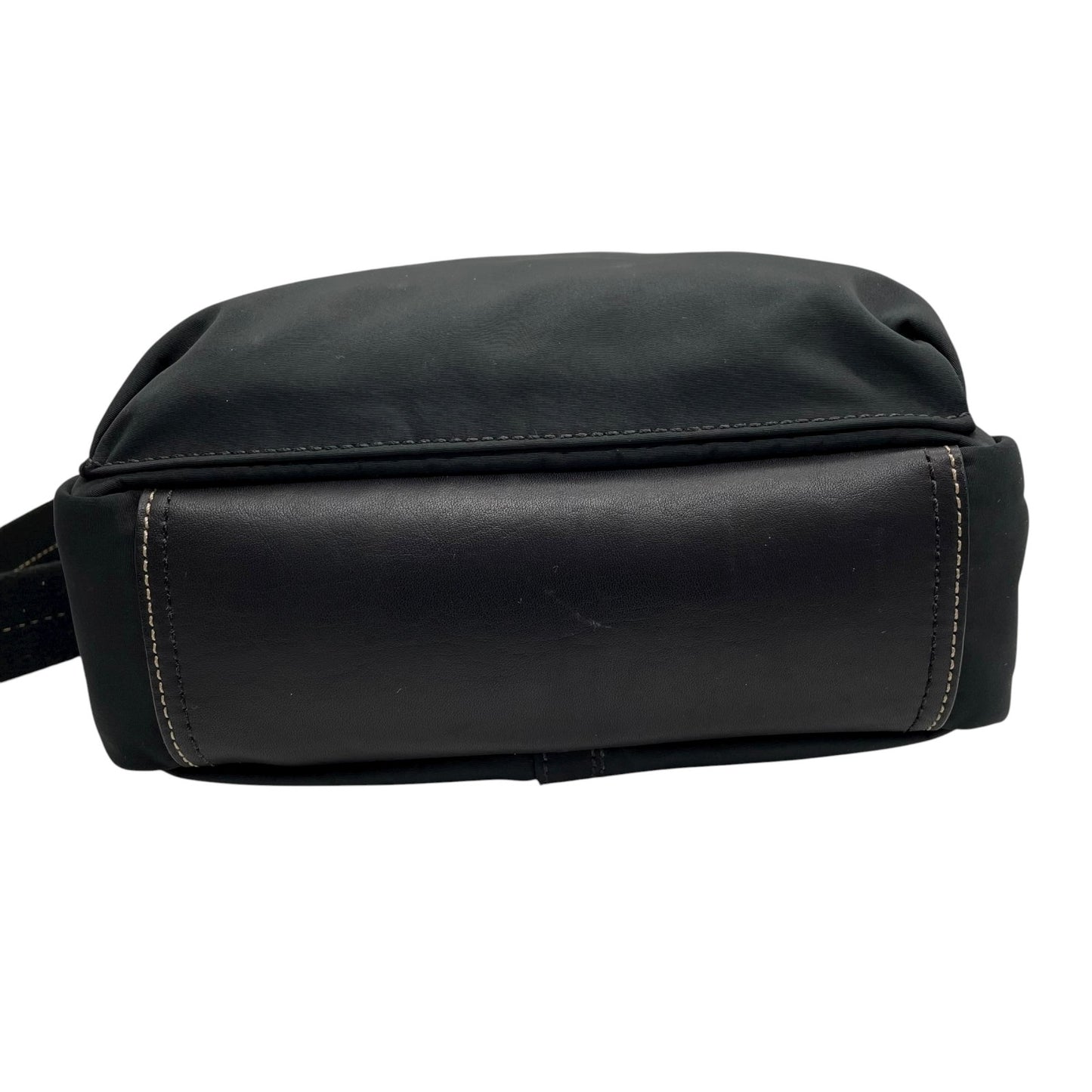 未使用級 美品 コーチ COACH ナイロン レザー ショルダーバッグ クロスボディ 70204 黒 ブラック 軽量 メンズ レディース S24