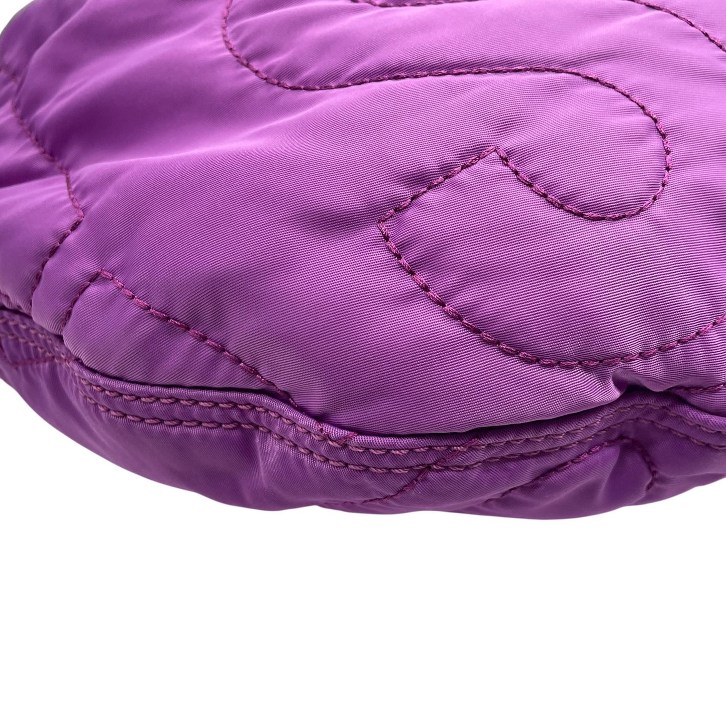 美品 マークバイマークジェイコブス MARC BY MARC JACOBS ナイロン キルティング ショルダーバッグ ハンドバッグ ワンショルダー 紫 パープル T4