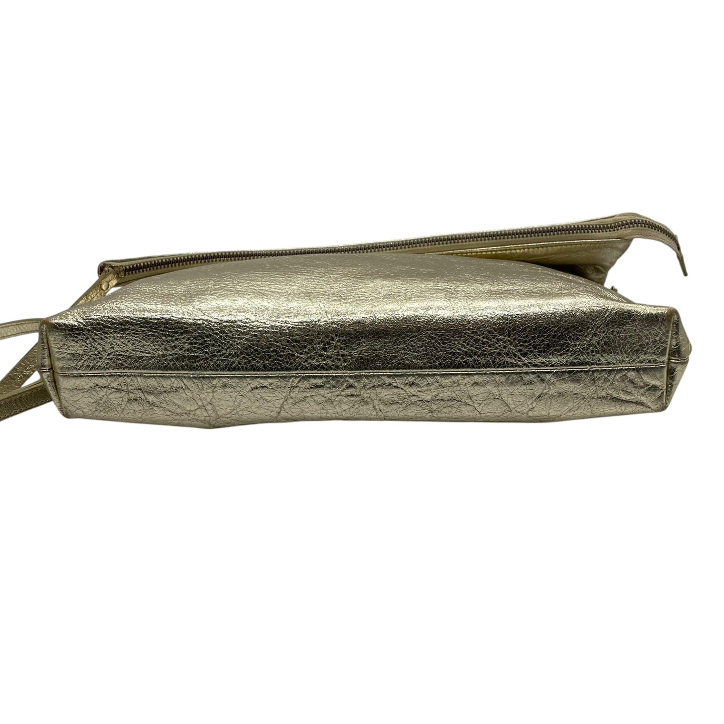 美品 ピンキーアンドダイアン Pinky & Dianne メタリック 金 ゴールド 2WAY ショルダーバッグ クラッチバッグ レザー調 T4