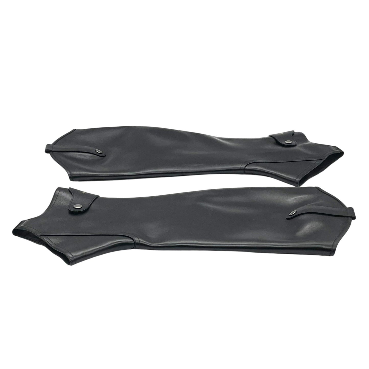 極美品 クリスチャン ディオール Christian Dior レザー ブーツカバー 37 黒 ブラック 本革 モード 乗馬風 R