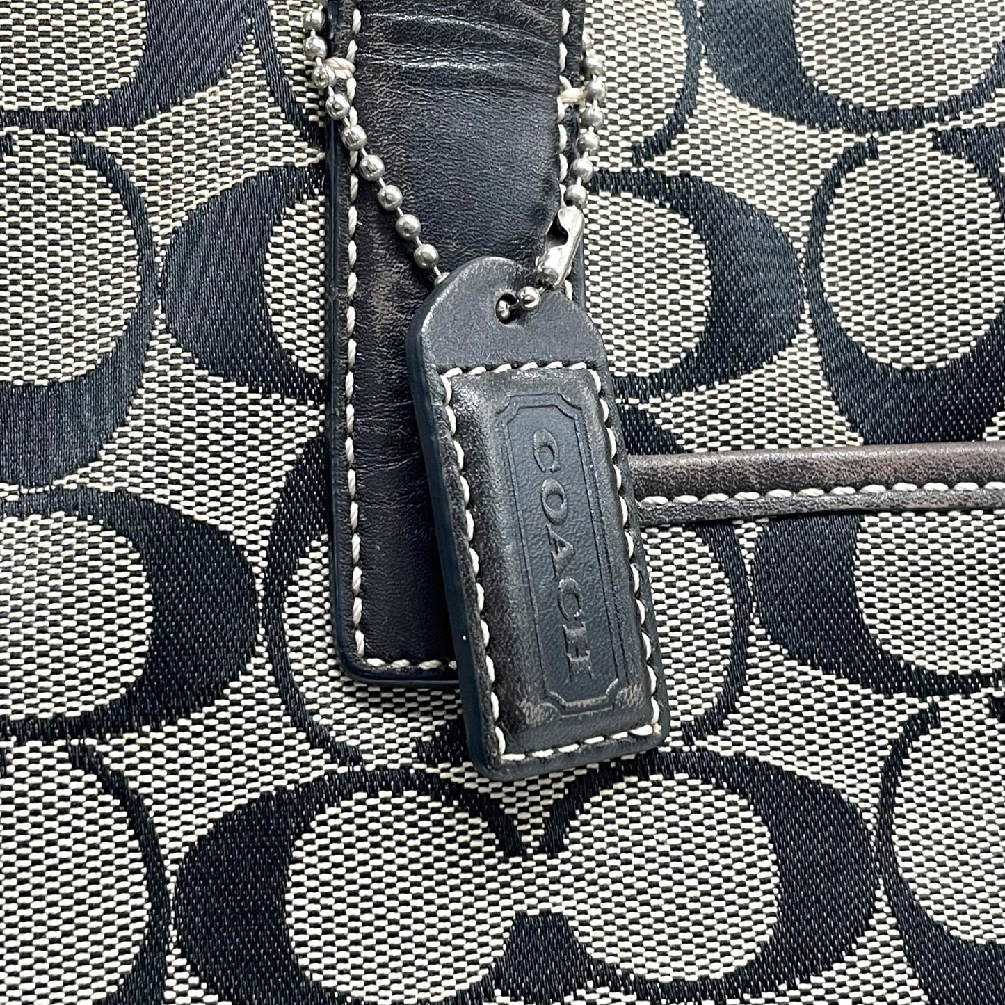 コーチ COACH シグネチャー トートバッグ ブラック 黒 ベージュ ジャガード キャンバス レザー 7069 T4