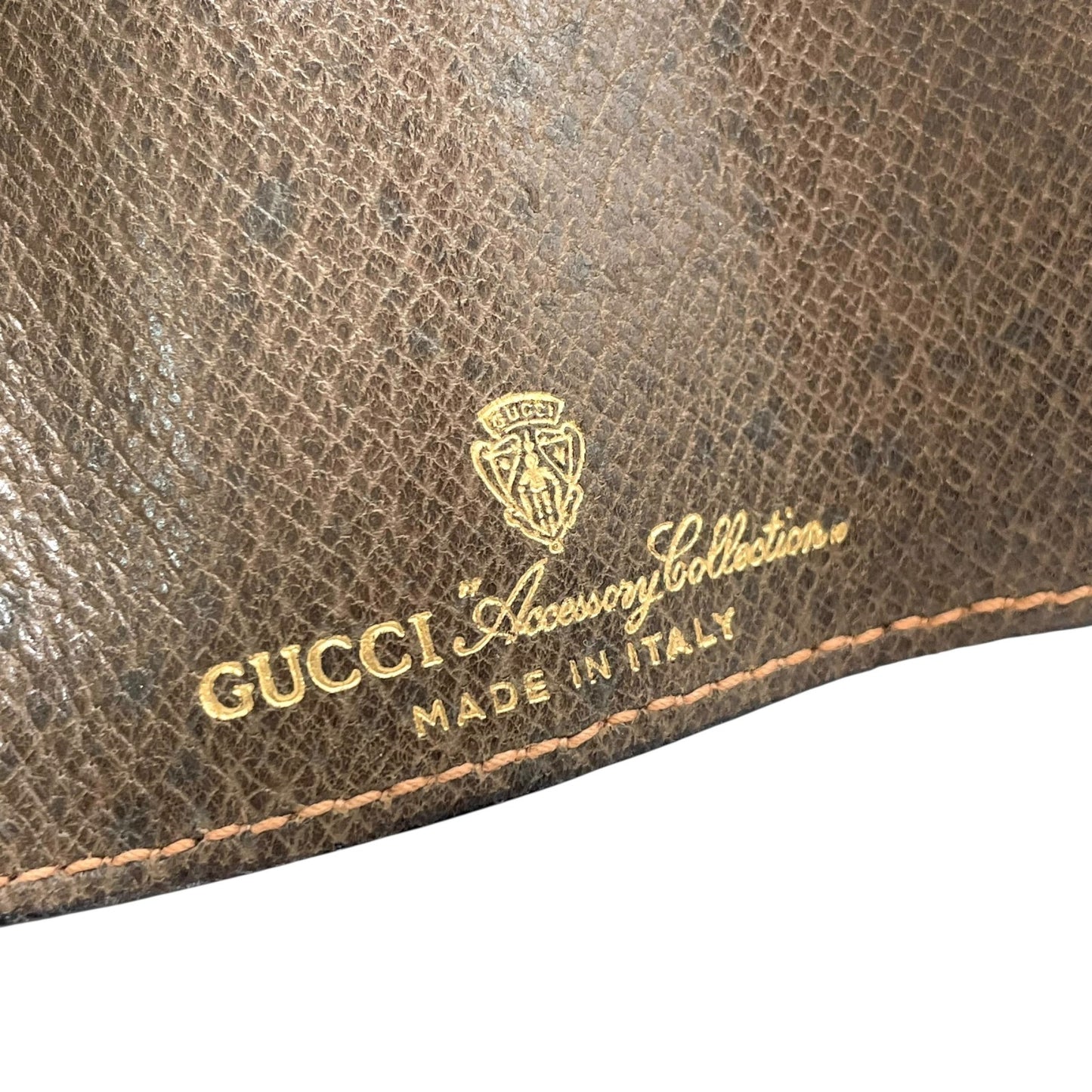 グッチ GUCCI キーケース 3連 三つ折り ブラウン 茶 レザー インターロッキングG ゴールド金具 オールドグッチ ヴィンテージ メンズ レディース M1