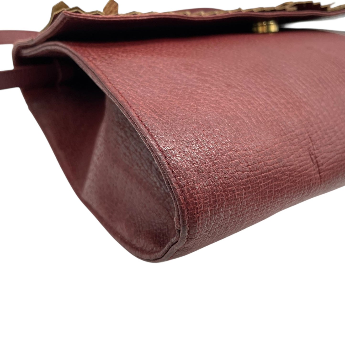 ヴァレンティノ ガラヴァーニ VALENTINO GARAVANI ショルダーバッグ メッセンジャーバッグ レッド ボルドー ワインレッド レザー フリンジ レディース S80