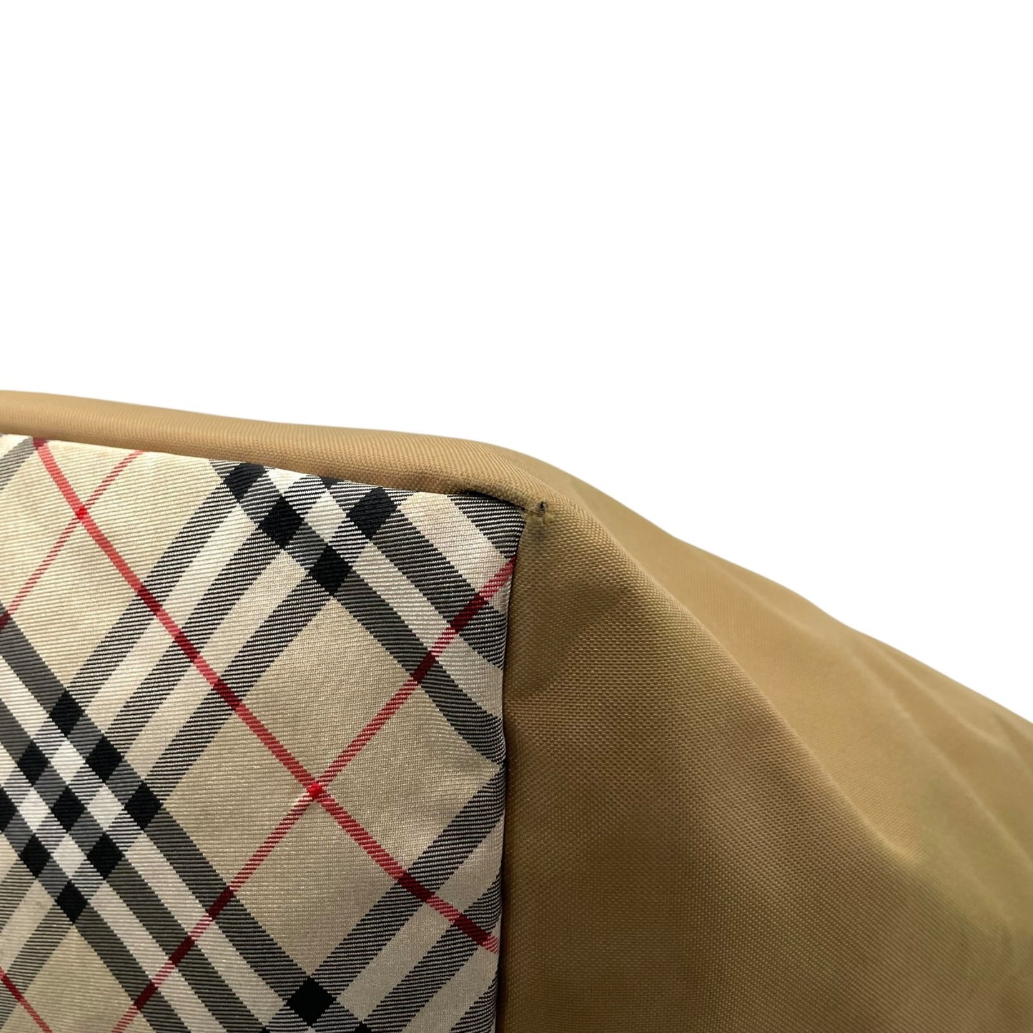 バーバリーブルーレーベル BURBERRY BLUE LABEL ハンドバッグ トートバッグ カーキベージュ ナイロン レザー ノバチェック ファスナー開閉 手提げ レディース Z3