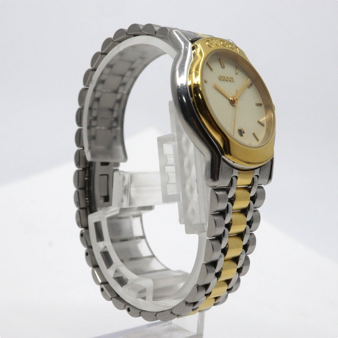 新品電池交換済 クリーニング済 グッチ GUCCI 8000L 腕時計 レディースウォッチ クォーツ コンビ シルバー ゴールド アイボリー文字盤 デイト表示 ステンレススチール クラシック エレガント ヴィンテージ ドレスウォッチ 稼働品 G3