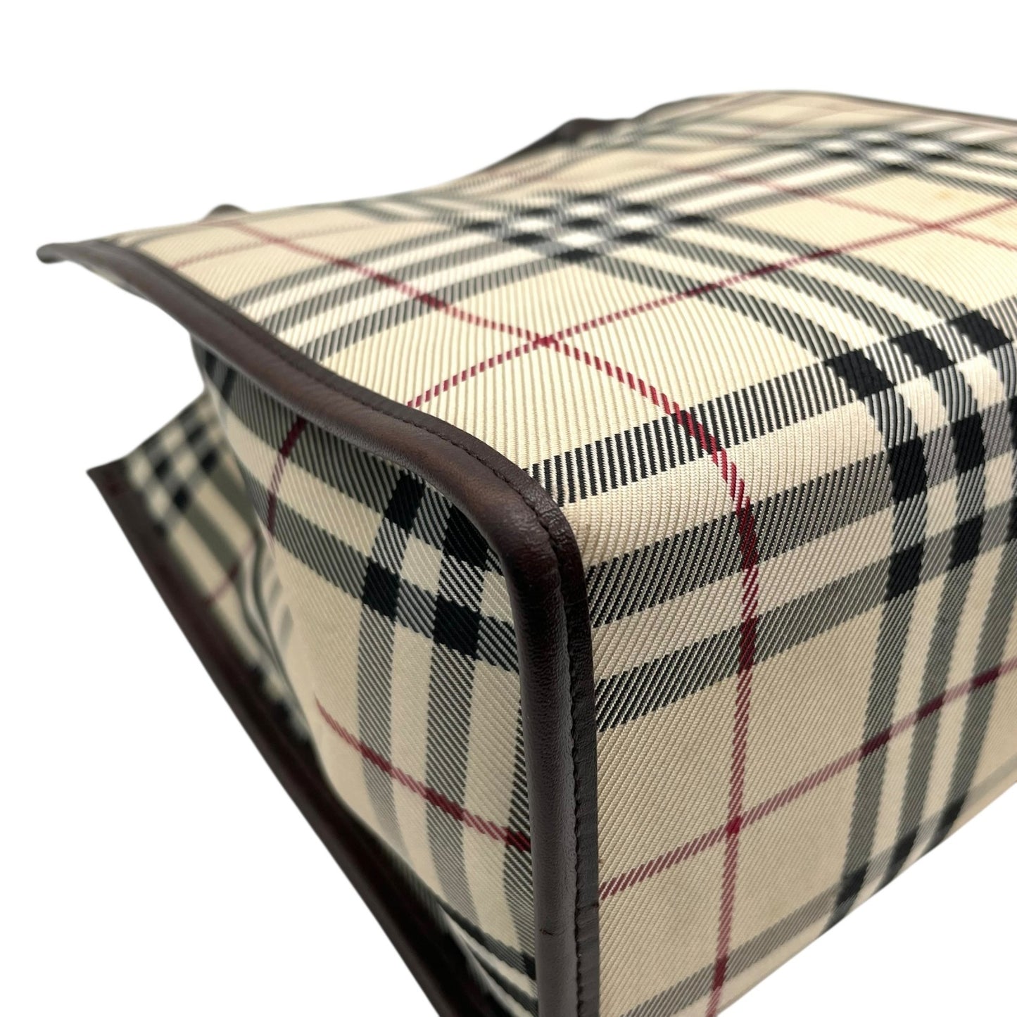 バーバリー BURBERRY トートバッグ ハンドバッグ ノバチェック ベージュ ブラウン 茶色 キャンバス レザー