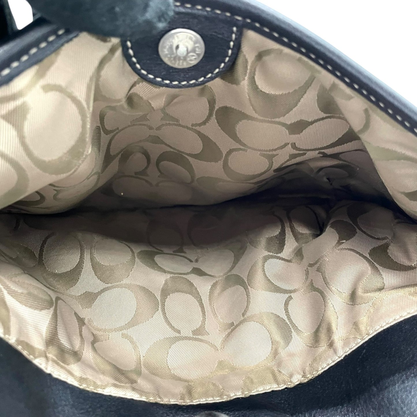 コーチ COACH ショルダーバッグ 9549 レザー 黒 ブラック シルバー金具 ホワイトステッチ 肩掛け 通勤 通学 E5