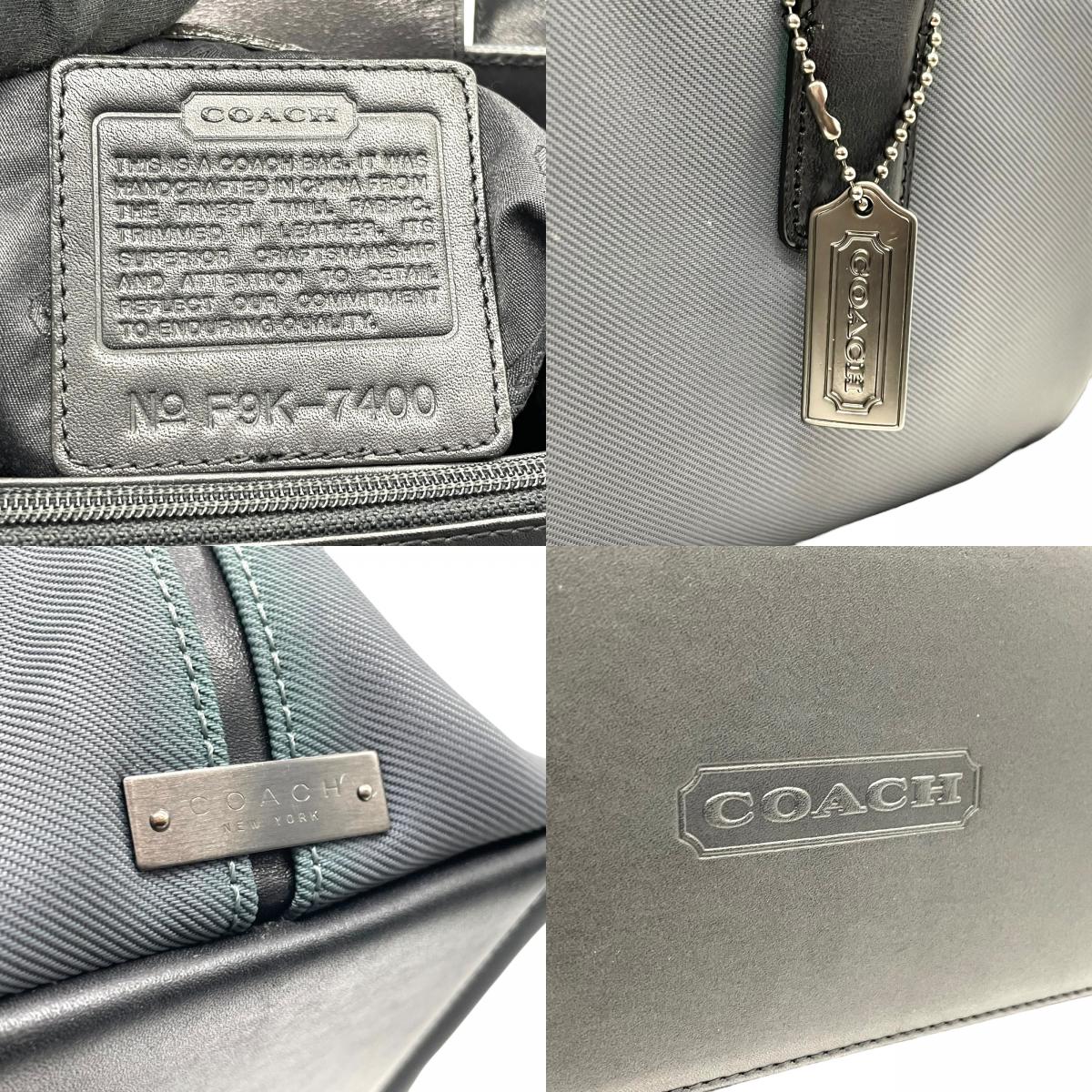 コーチ COACH トートバッグ ショルダーバッグ 7400 ナイロン レザー 灰色 グレー ショルダーストラップ付き 2WAY A4対応 S24