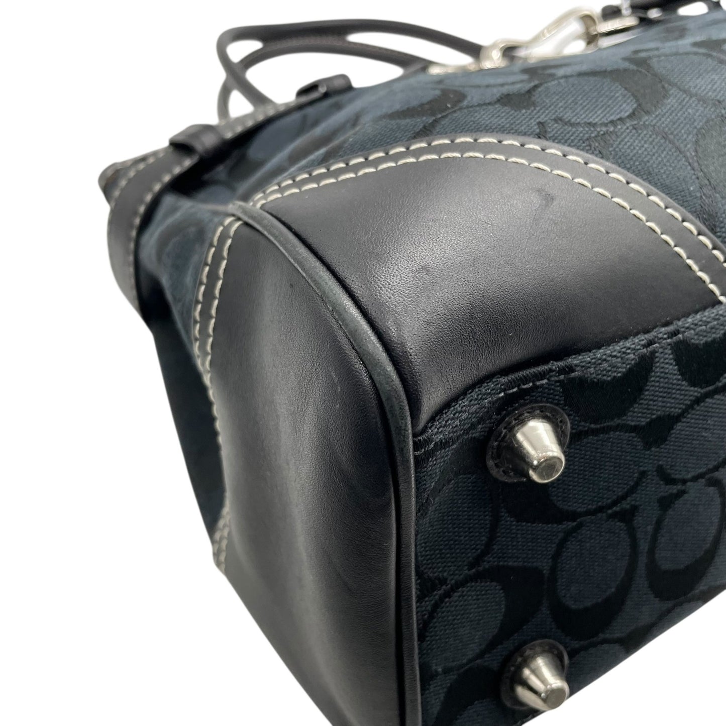 コーチ COACH トートバッグ シグネチャーF08K07 黒 ブラック 紺 ネイビー ジャガード レザー ホースビット A4対応 通勤 通学 U12