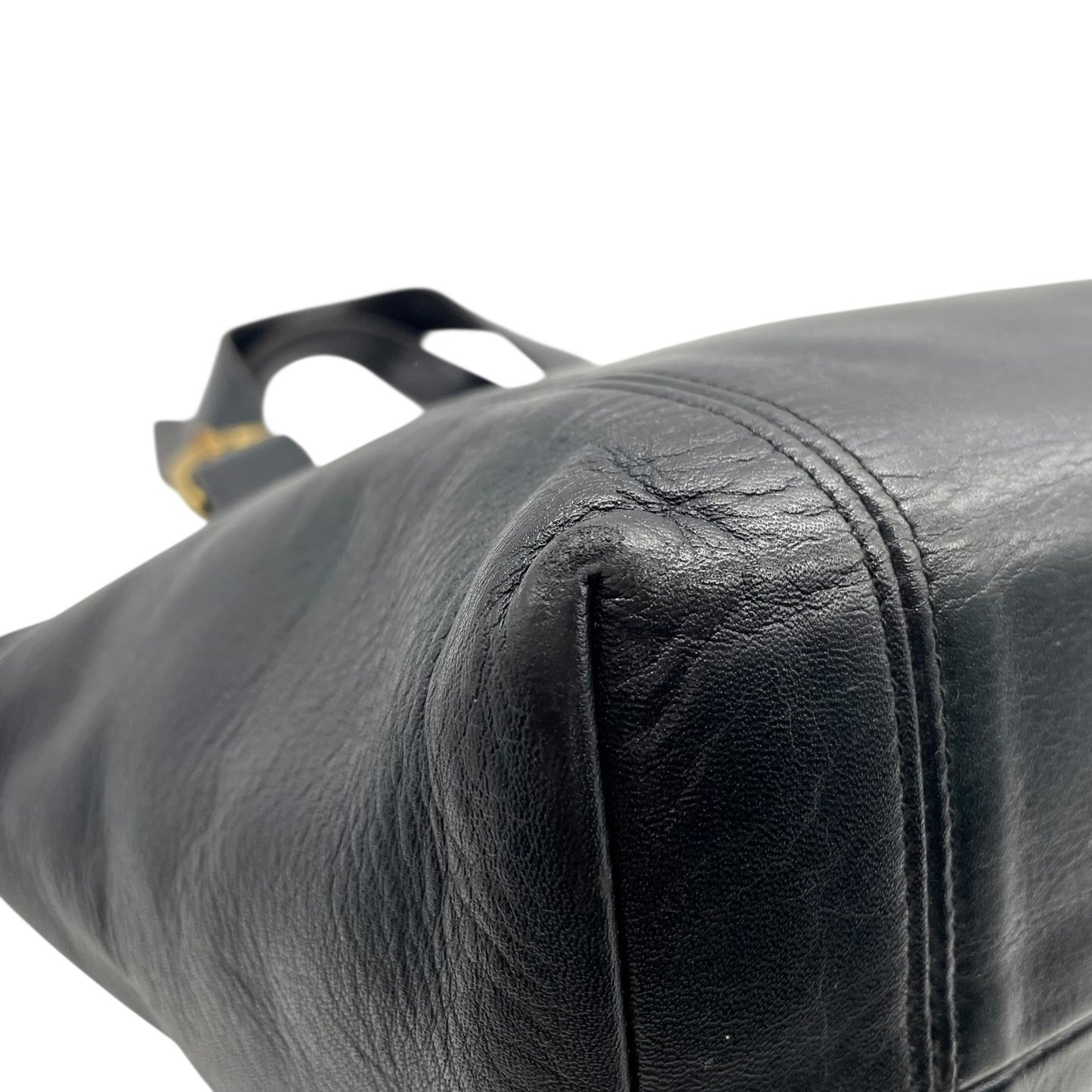 コーチ COACH オールドコーチ ハンドバッグ ミニトートバッグ 紺 ネイビー レザー ゴールド金具 ファスナー開閉 ロゴチャーム ヴィンテージ レディース S61