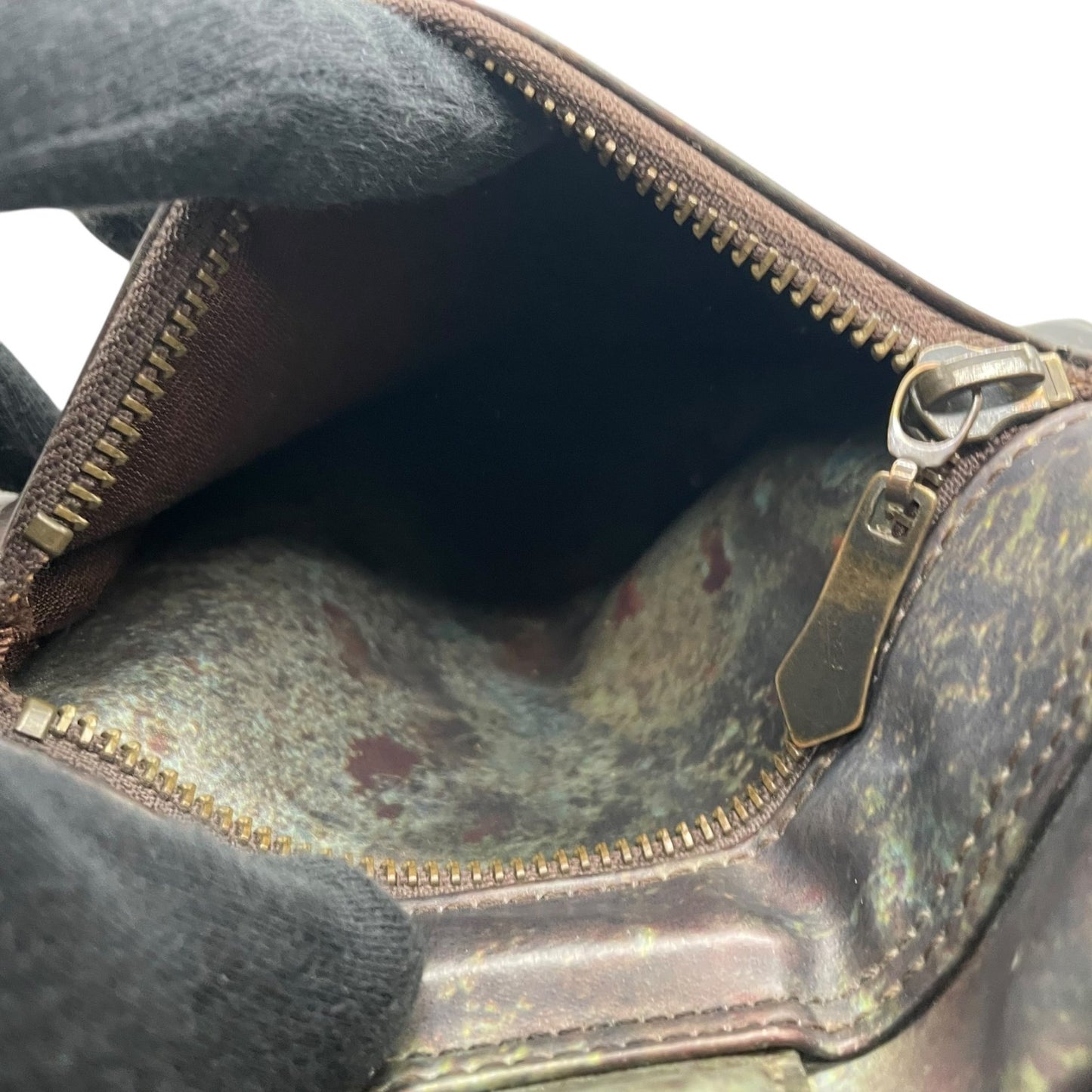 ジャンポールゴルチエ ビジネスバッグ 2WAY ショルダーバッグ Vサイバー 玉虫色 メタリック PVC レザー A4 PC収納可 廃盤 希少 メンズ レディース ユニセックス 通勤 通学 ブリーフケース ヴィンテージ 10