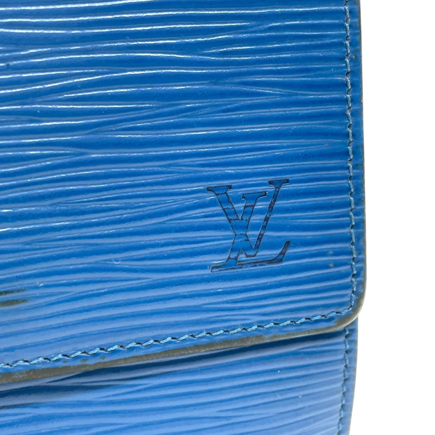 LOUIS VUITTON ルイヴィトン 三つ折り財布 エピ ポルトモネ ビエ カルト クレディ M63485 青 ブルー レザー M4