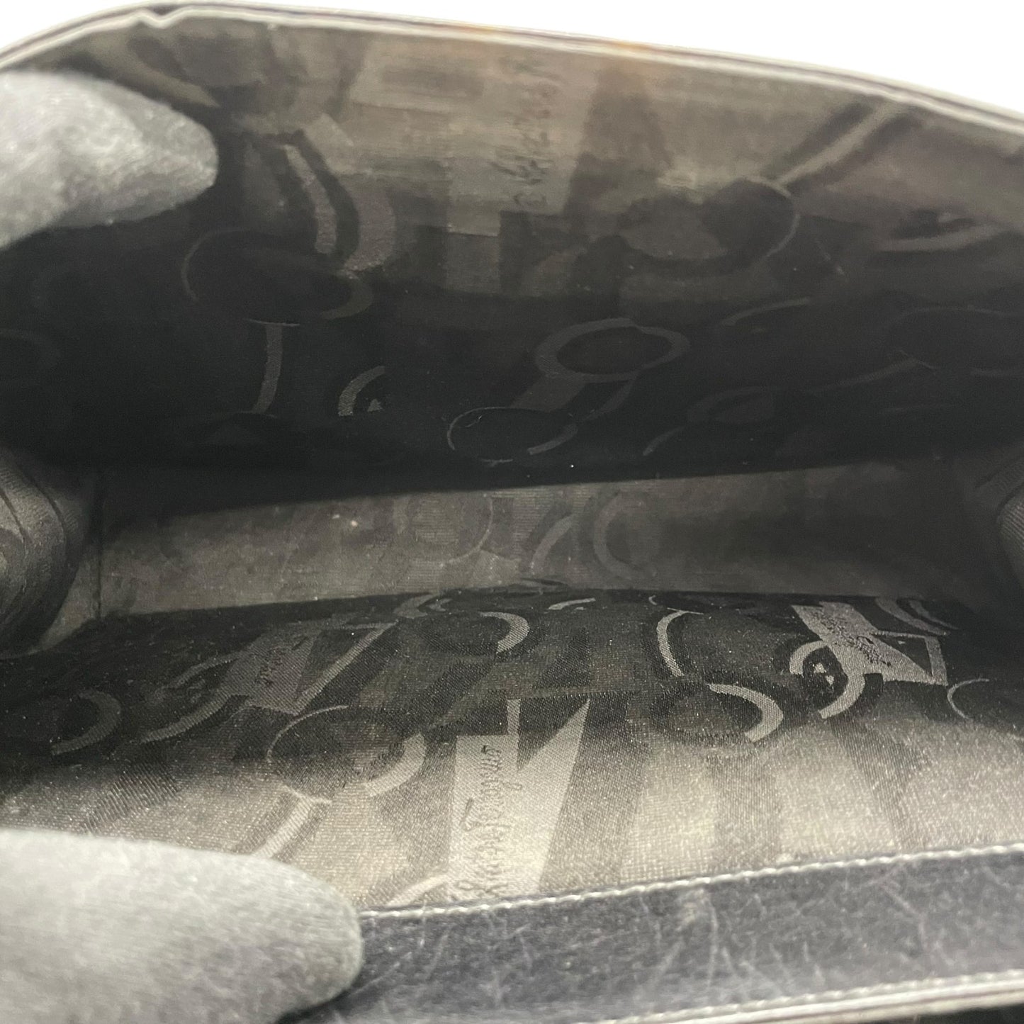 Salvatore Ferragamo フェラガモ ガンチーニ ハンドバッグ カーフレザー ブラック ゴールド金具 ヴィンテージ フォーマル A