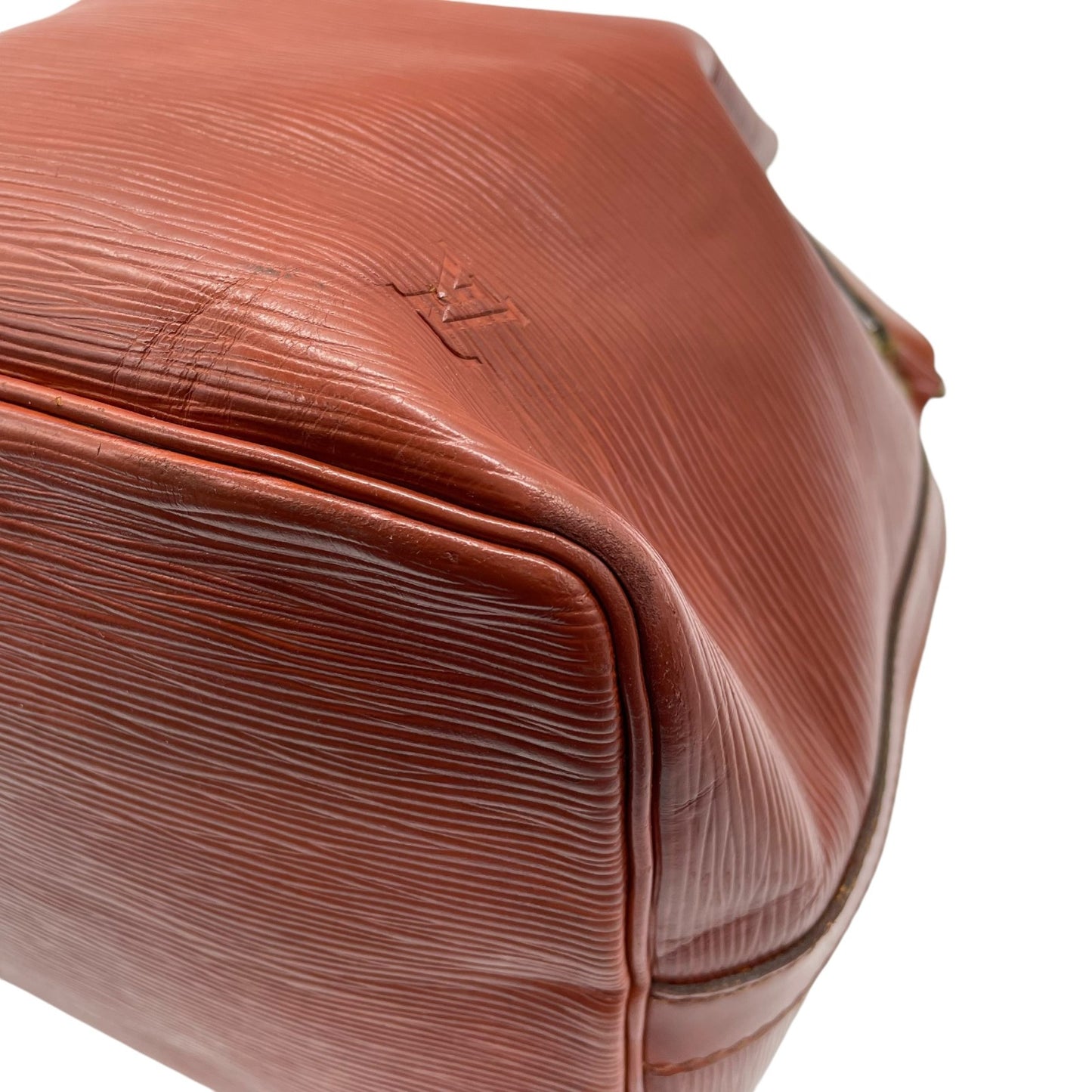 ルイヴィトン エピ プチノエ レディース ショルダーバッグ 巾着 レザー ブラウン ゴールド金具 ファスナーポケット F