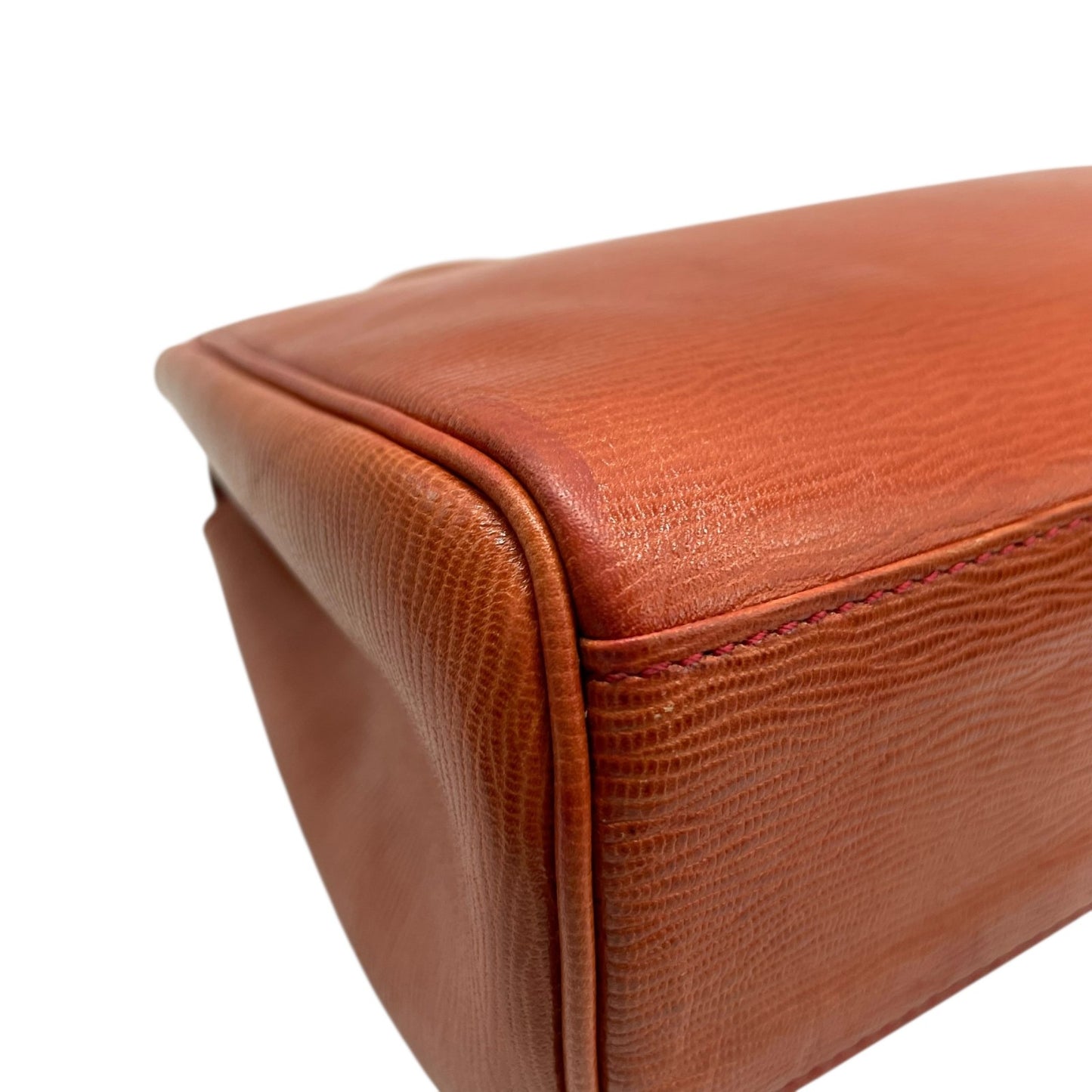 Excellent Authentic Gianni Versace 2WAY Handbag Shoulder Bag Leather Brown Orange Gold Hardware Crossbody Ladies