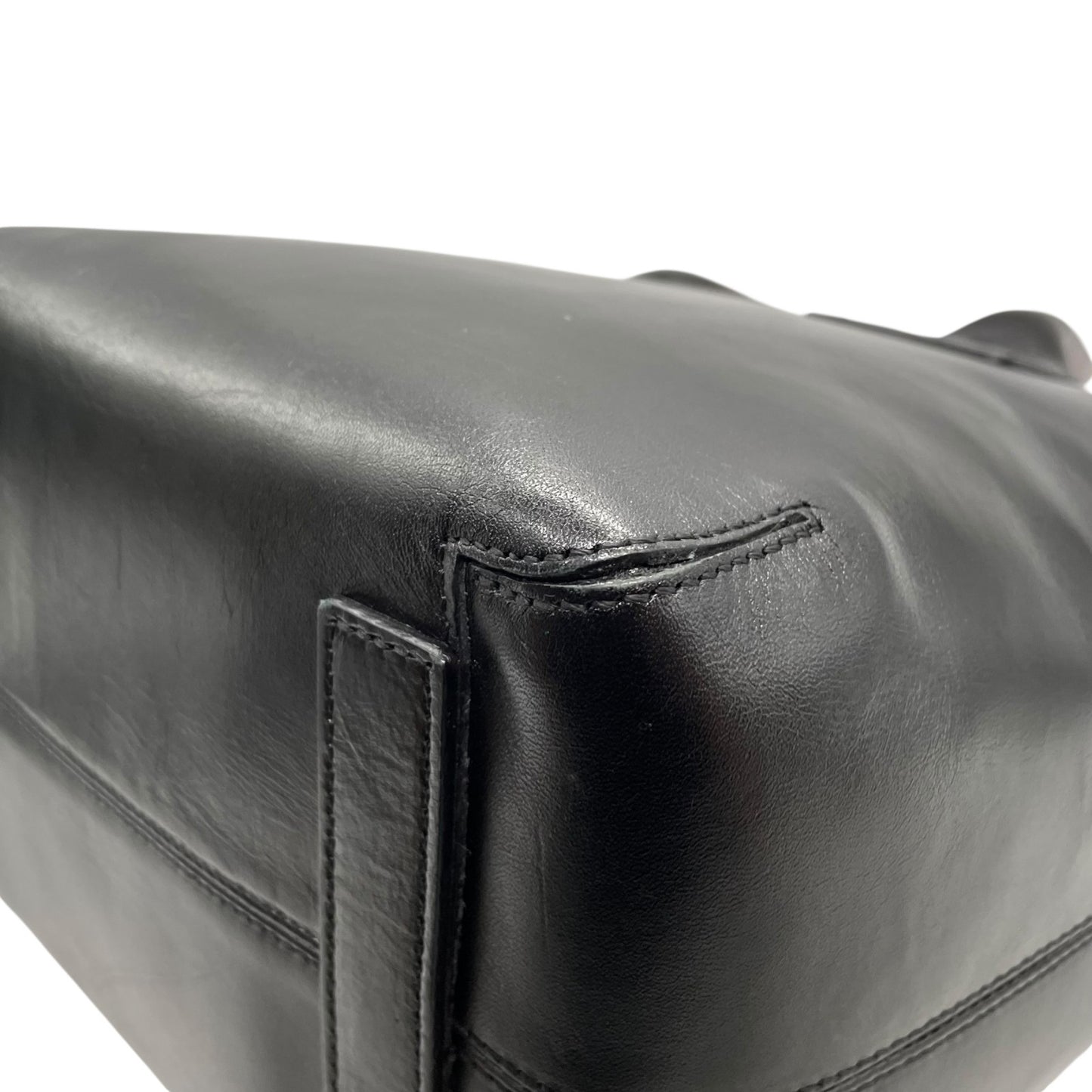 美品 HIROFU ヒロフ トートバッグ ハンドバッグ Hロゴ 黒 ブラック レザー シルバー金具 手提げ A4収納可 レディース H