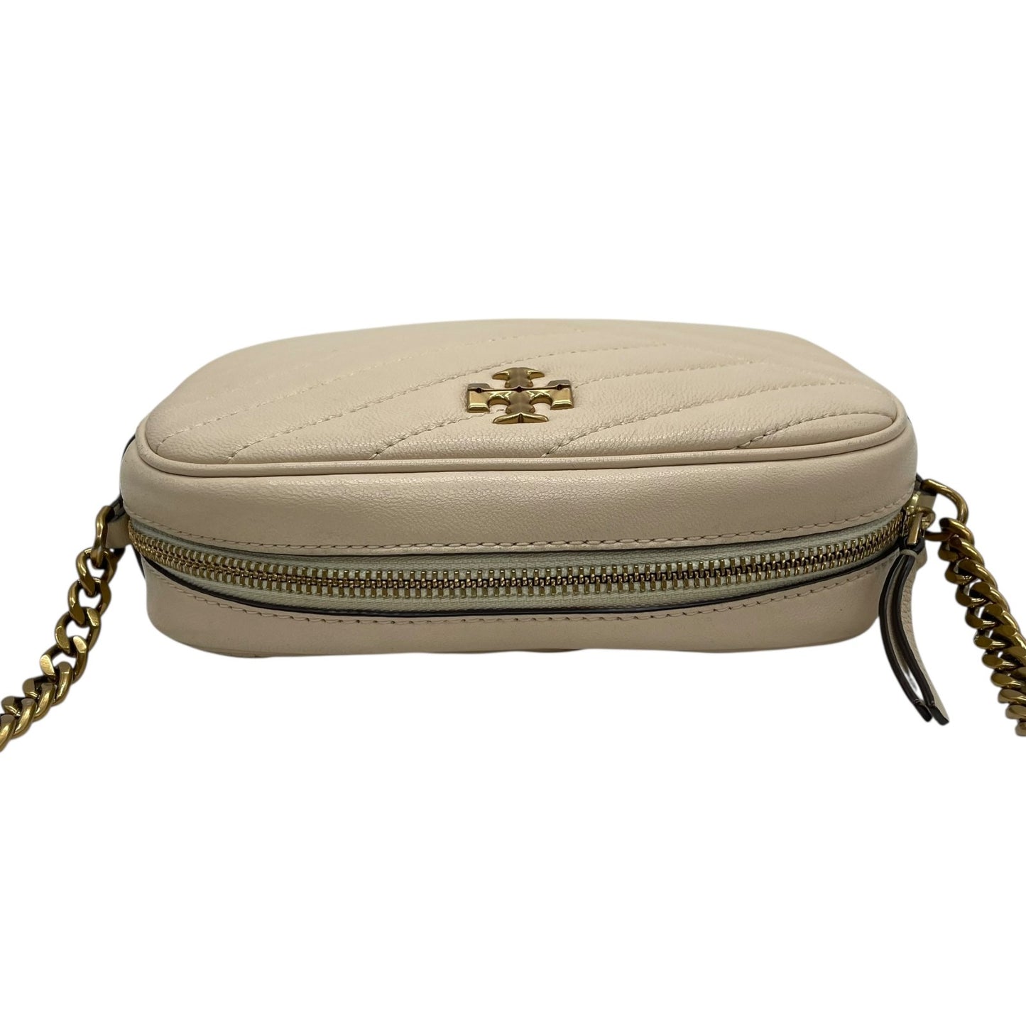 TORY BURCH トリーバーチ キラ カメラバッグ ショルダーバッグ アイボリー ベージュ レザー ゴールド金具 キルティング ロゴ チェーン レディース K9